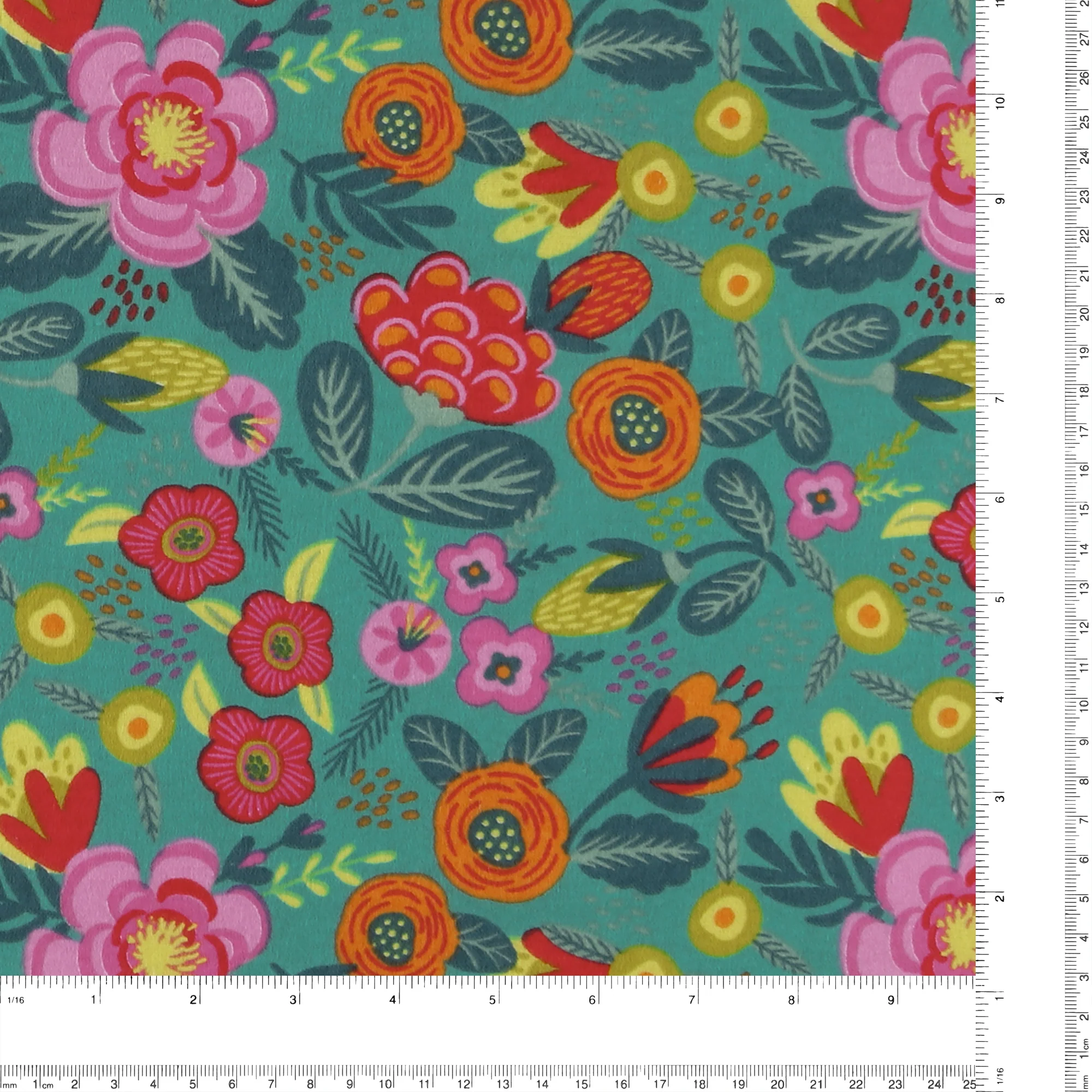 Printed Flannelette - CHARLIE - 117 - Teal - Image 3