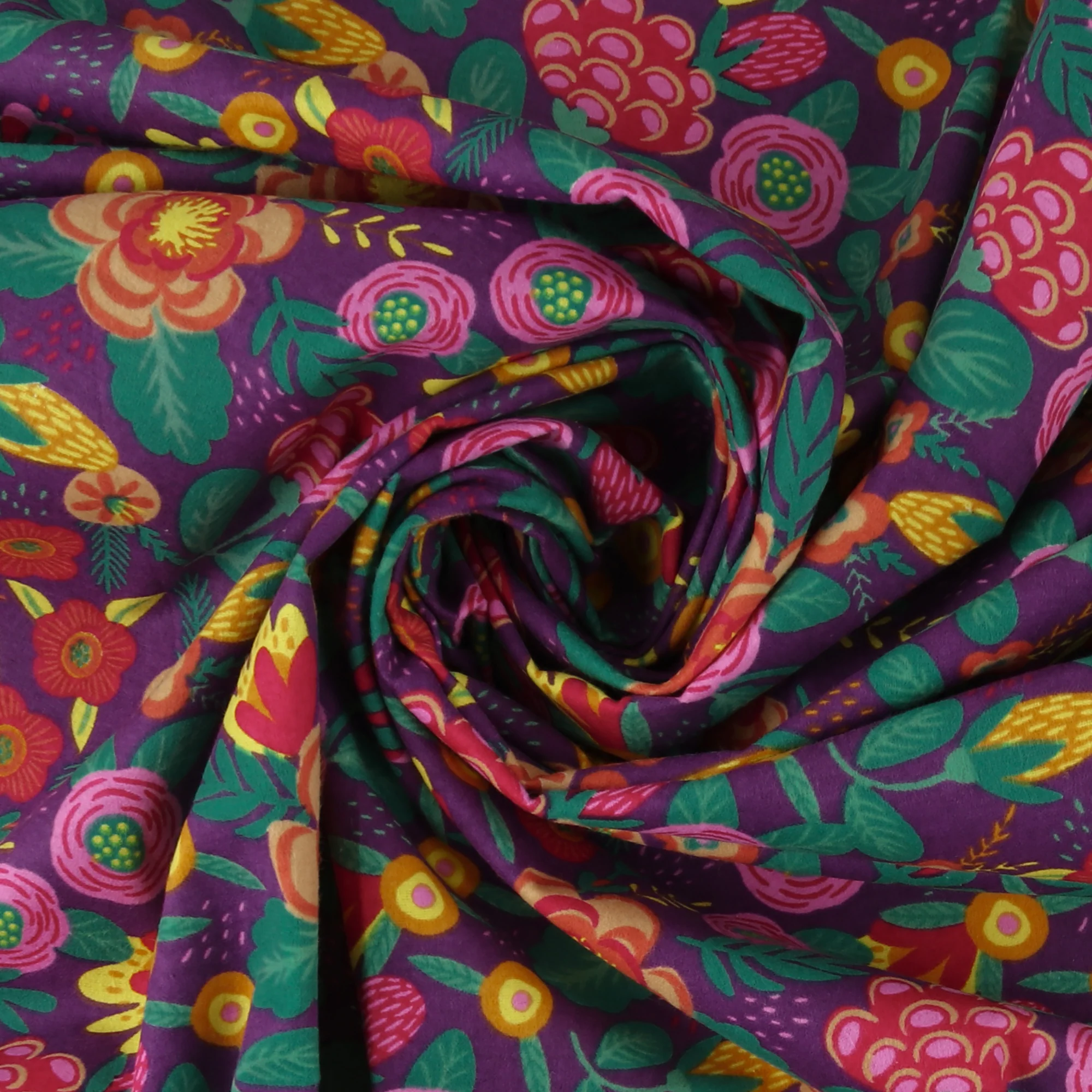 Printed Flannelette - CHARLIE - 118 - Purple - Image 2