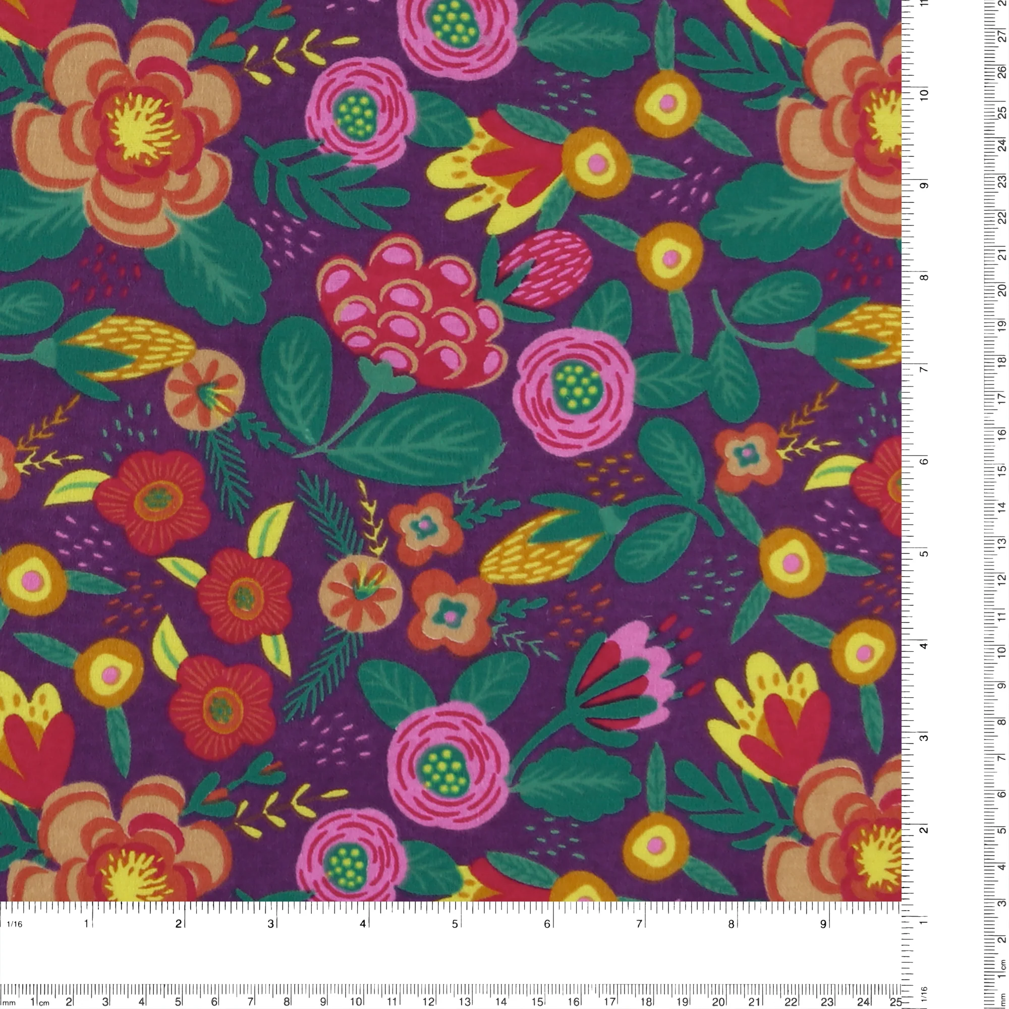 Printed Flannelette - CHARLIE - 118 - Purple - Image 3