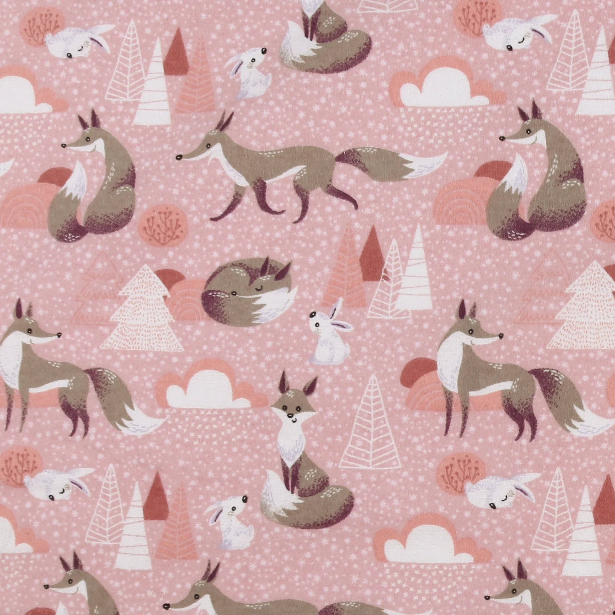 Printed Flannelette - CHARLIE - 130 - Pink