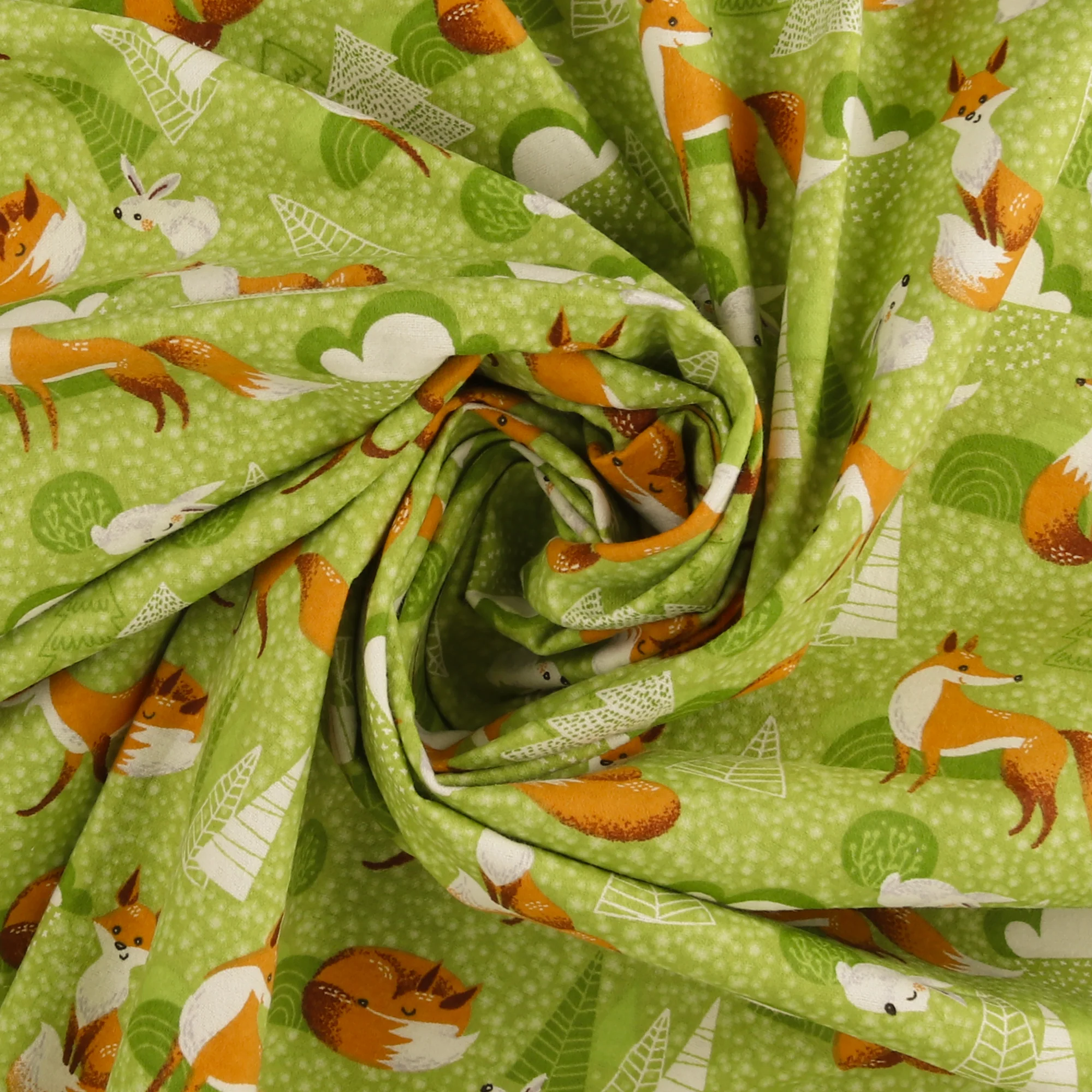 Printed Flannelette - CHARLIE - 131 - Avocado - Image 2