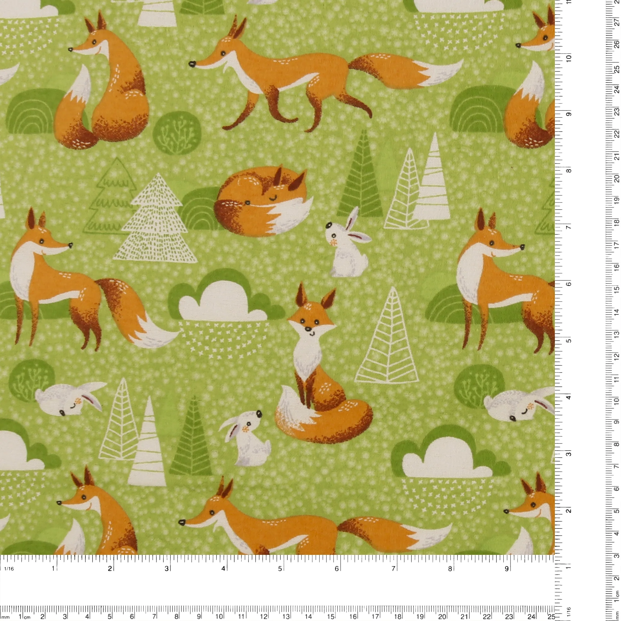 Printed Flannelette - CHARLIE - 131 - Avocado - Image 3