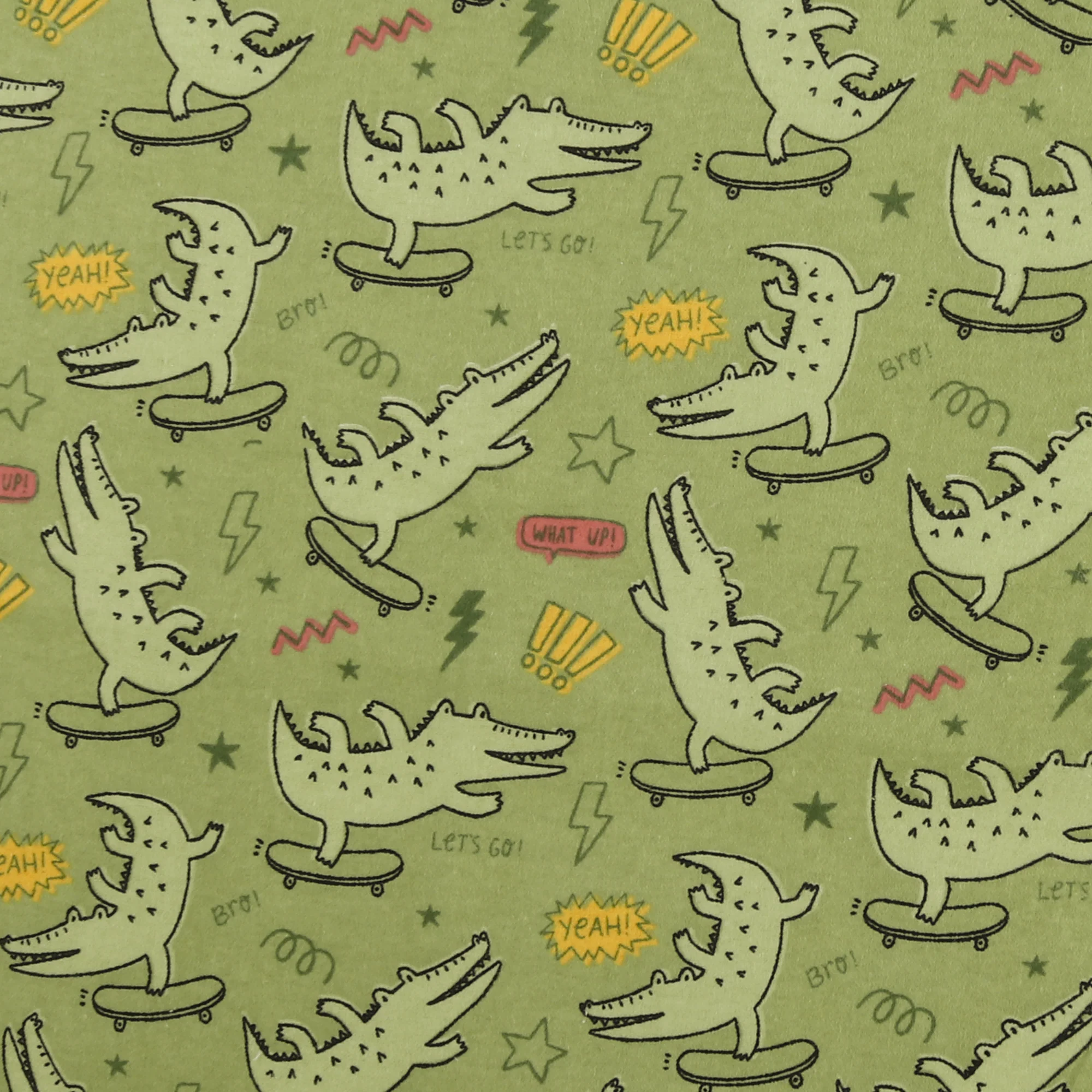 Printed Flannelette - CHARLIE - 132 - Olive