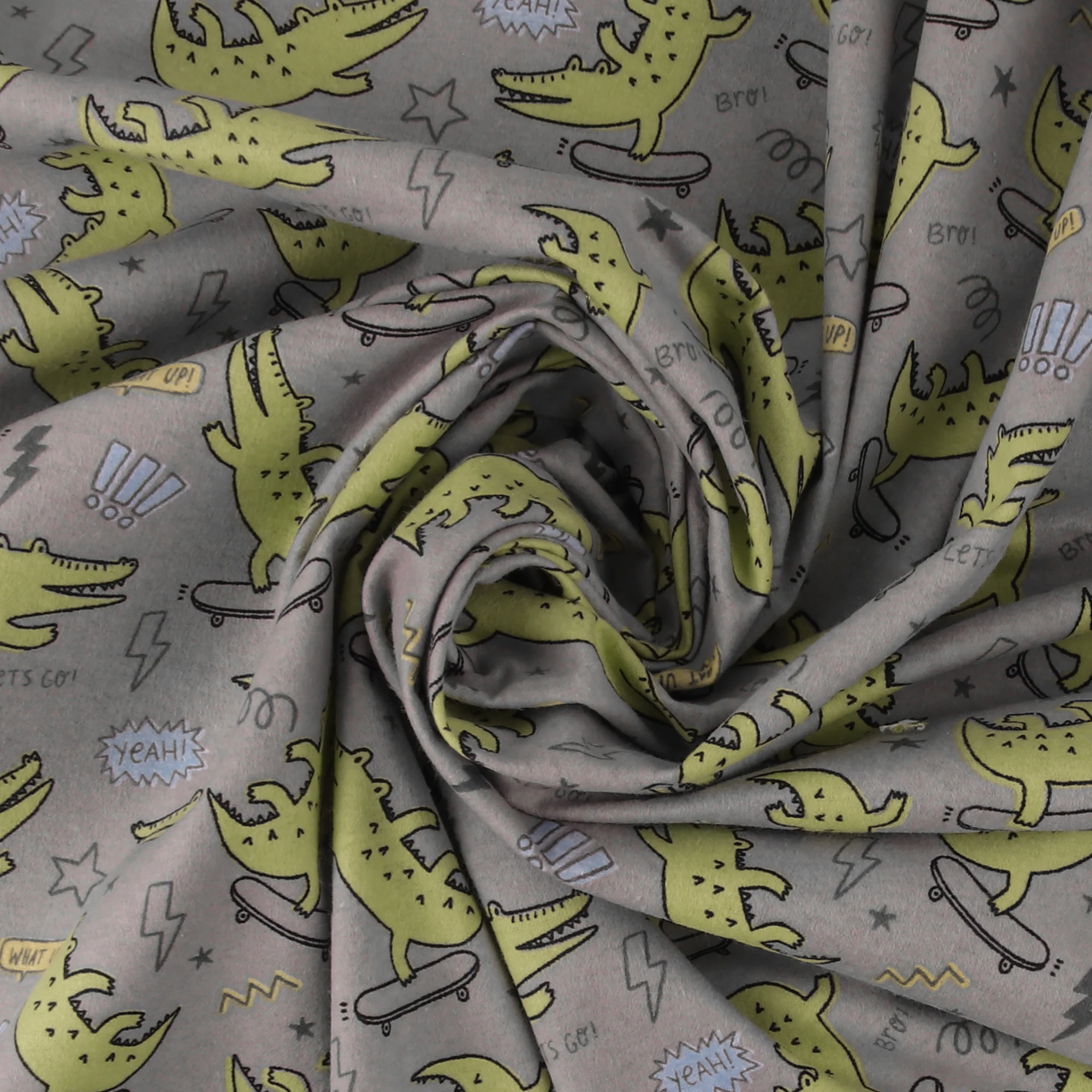 Printed Flannelette - CHARLIE - 133 - Granite - Image 2