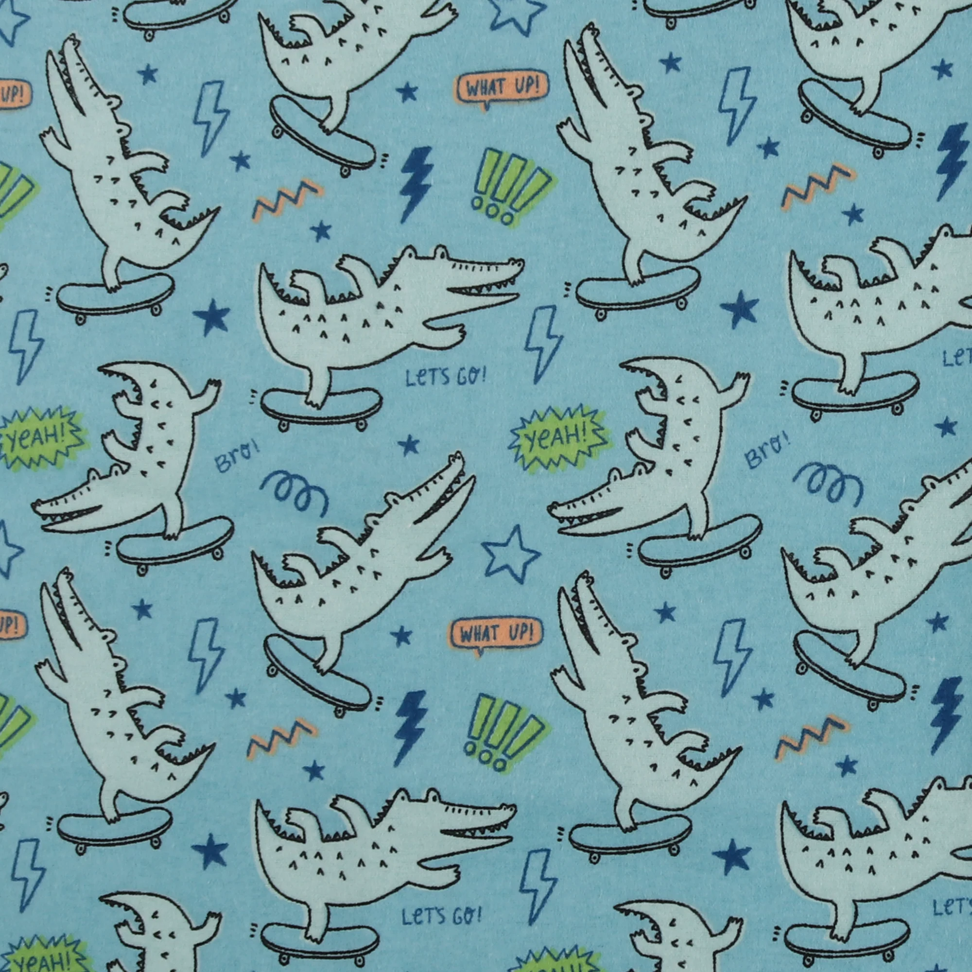 Printed Flannelette - CHARLIE - 134 - Light Teal
