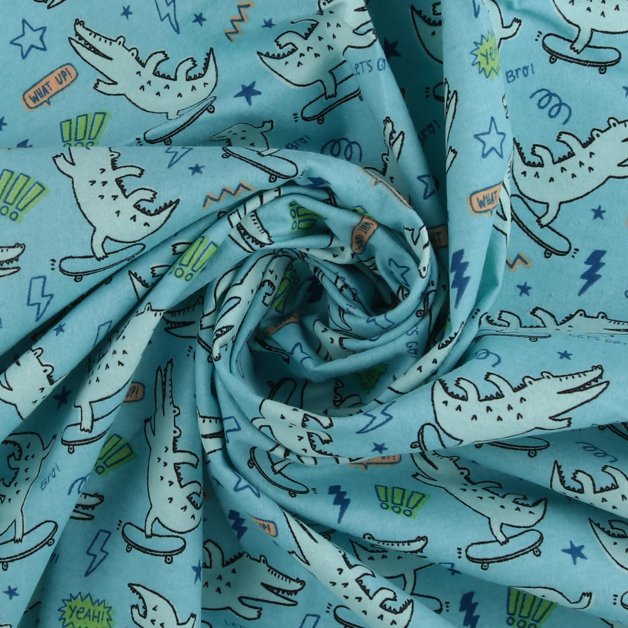Printed Flannelette - CHARLIE - 134 - Light Teal - Image 2