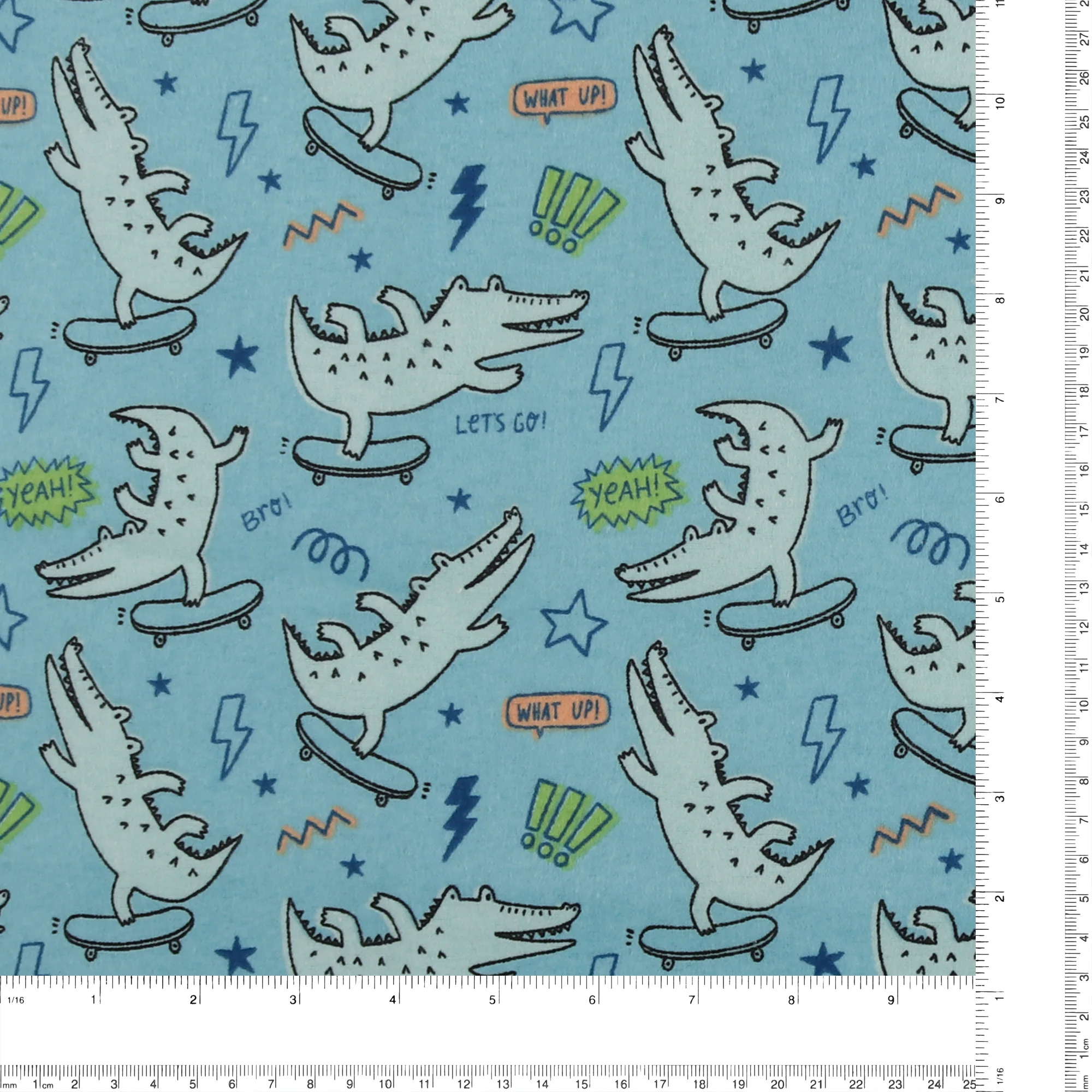 Printed Flannelette - CHARLIE - 134 - Light Teal - Image 3