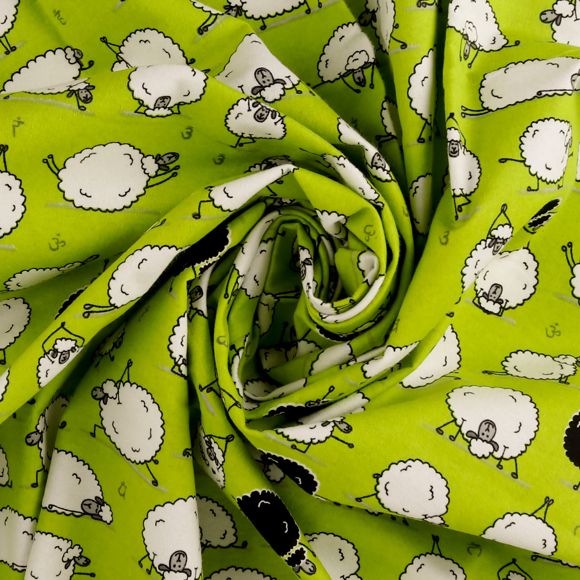 Printed Flannelette - CHARLIE - 137 - Lime - Image 2