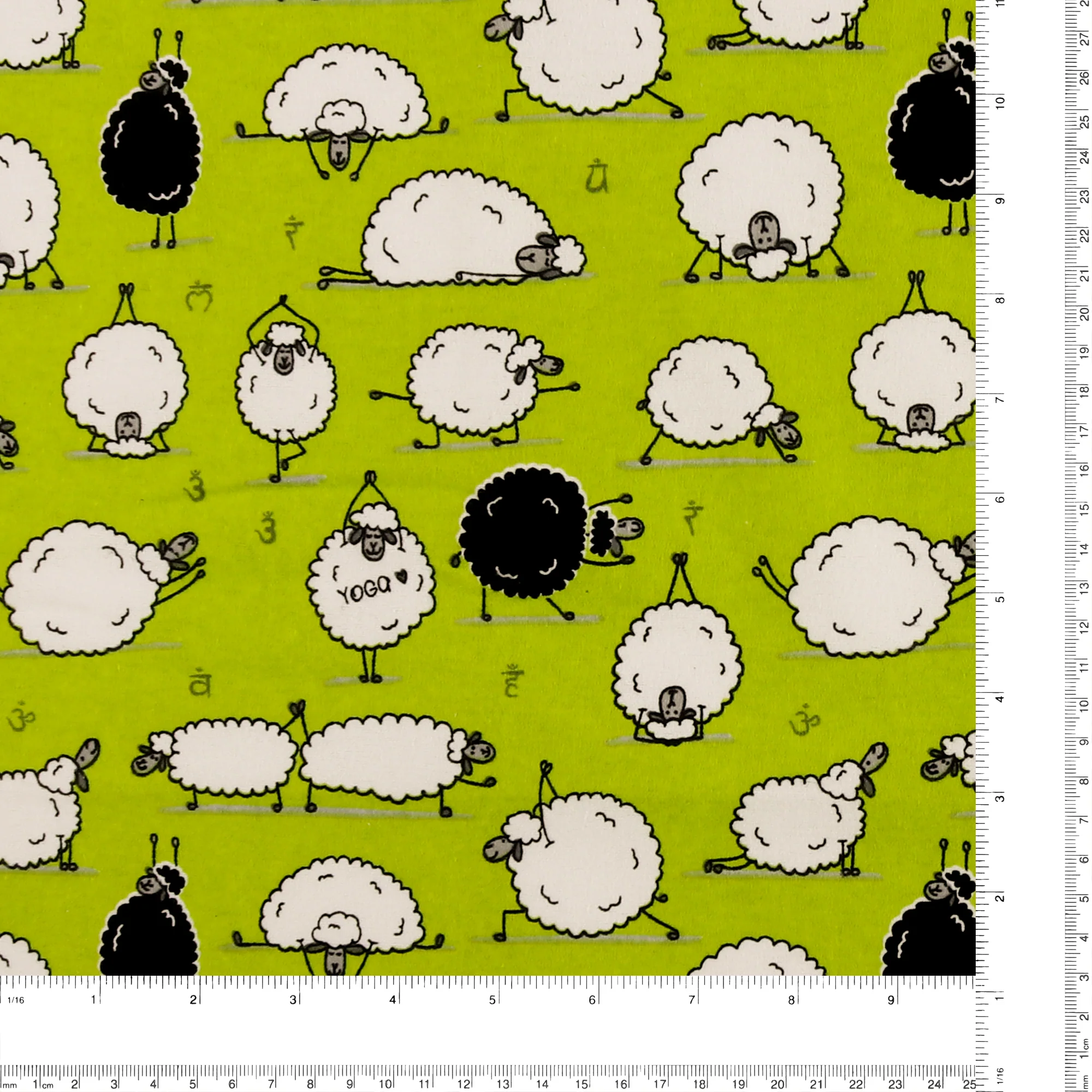 Printed Flannelette - CHARLIE - 137 - Lime - Image 3