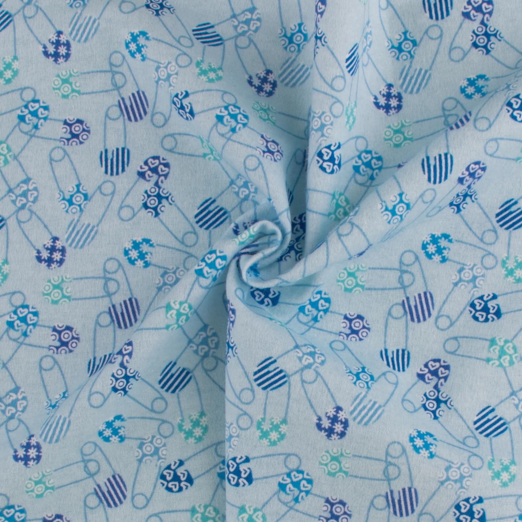 Printed Flannelette - CHARLIE - 138 - Sky - Image 2
