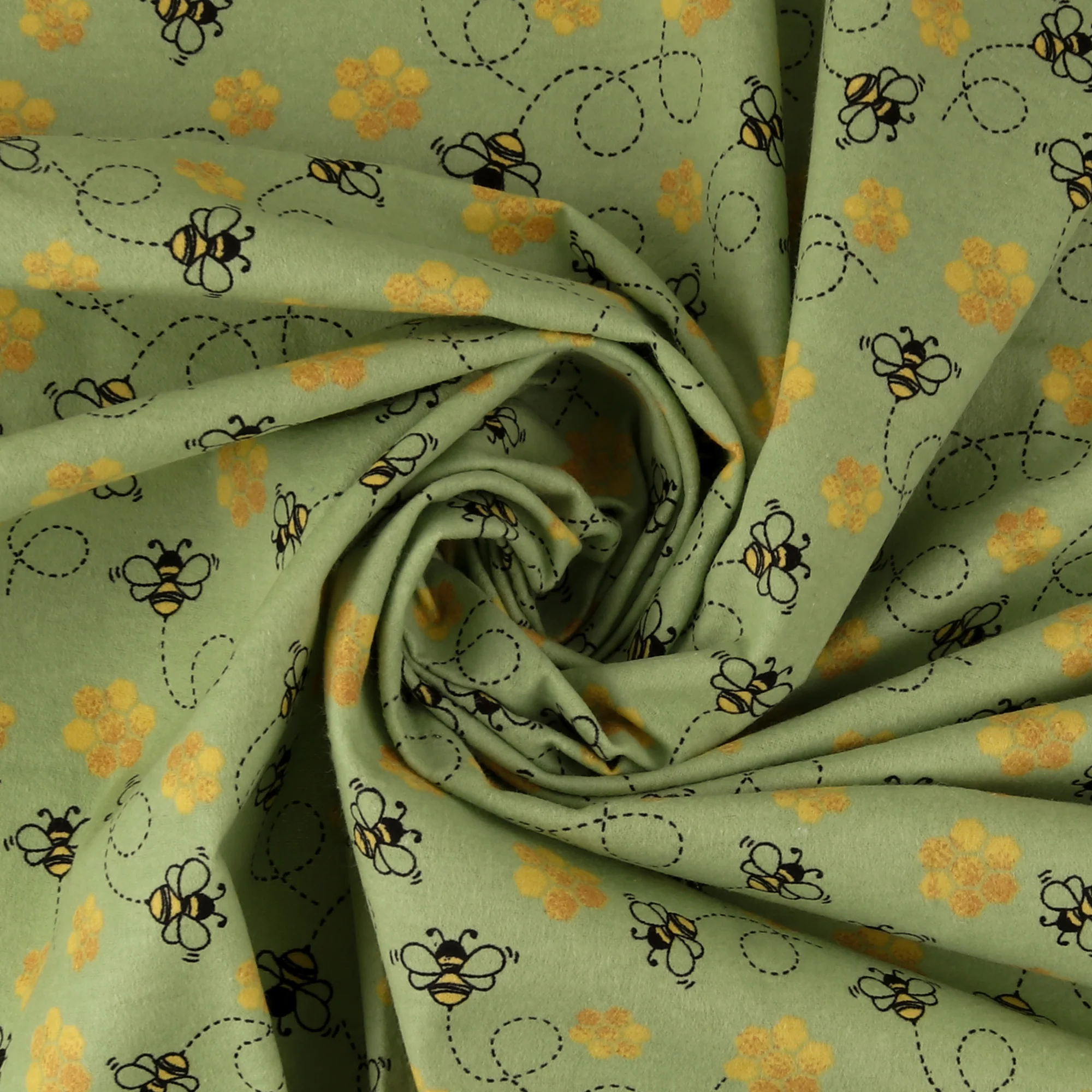 Printed Flannelette - CHARLIE - 140 - Light Green - Image 2