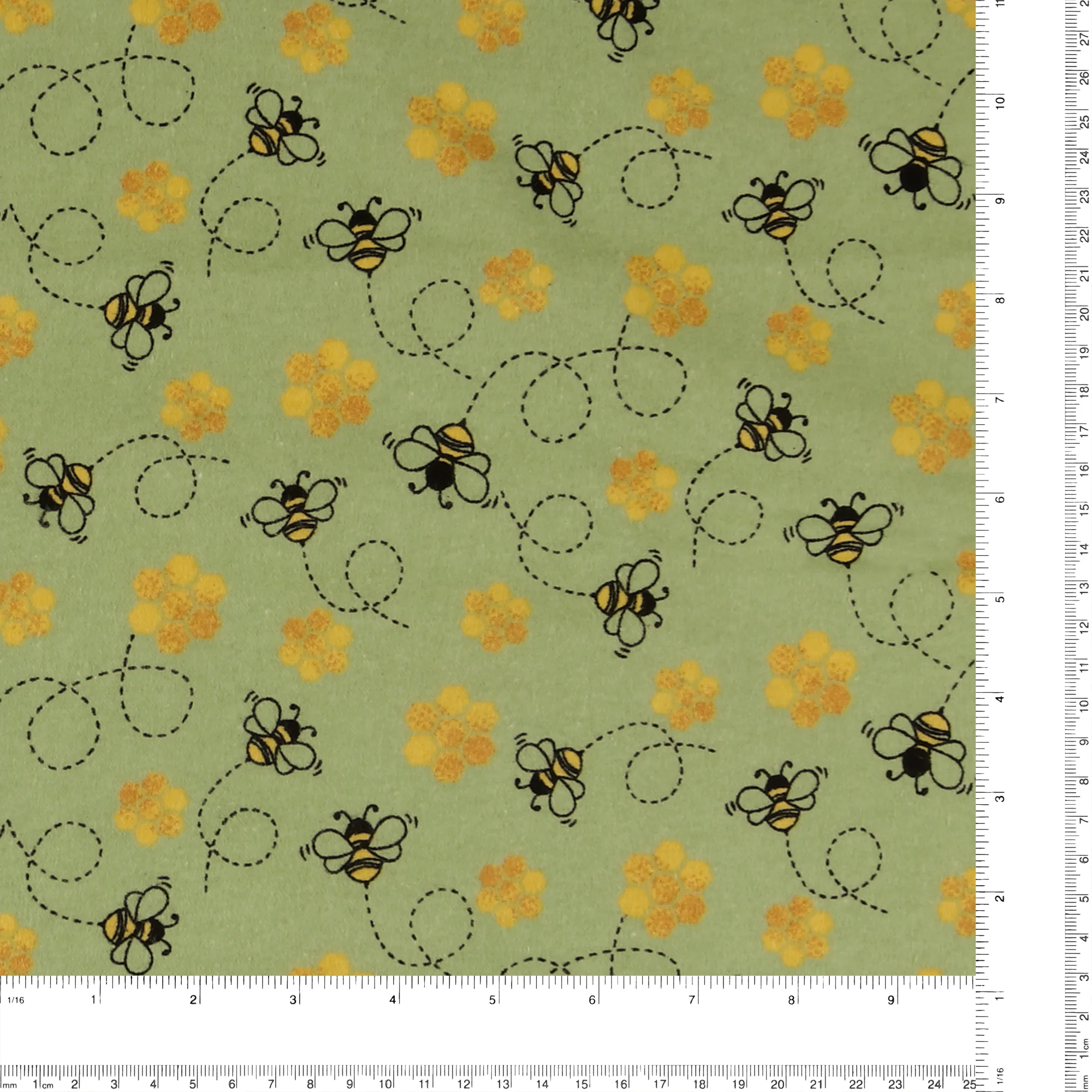 Printed Flannelette - CHARLIE - 140 - Light Green - Image 3