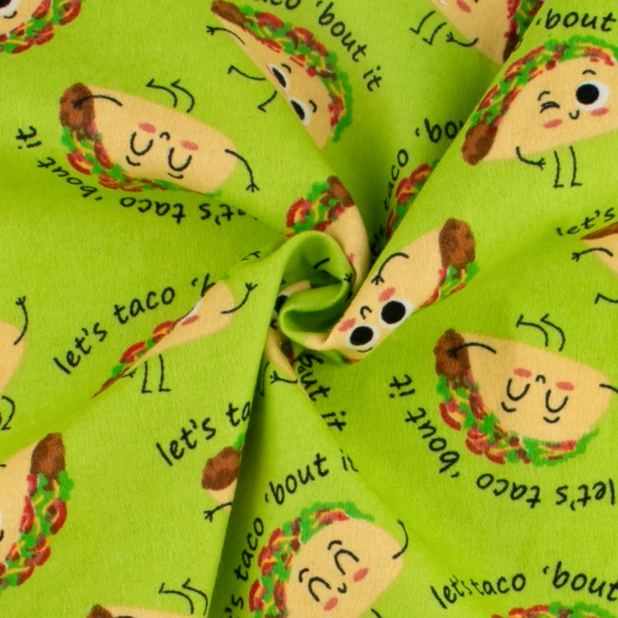 Printed Flannelette - CHARLIE - 150 - Lime - Image 2