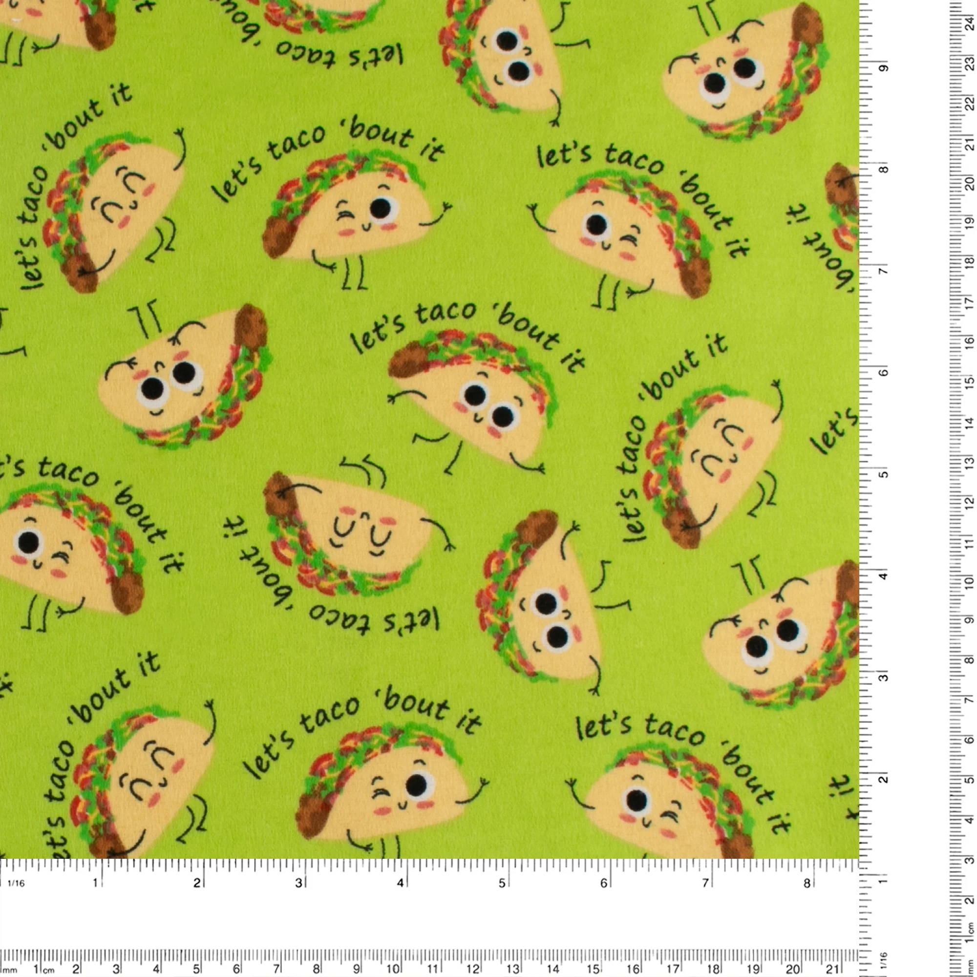 Printed Flannelette - CHARLIE - 150 - Lime - Image 3
