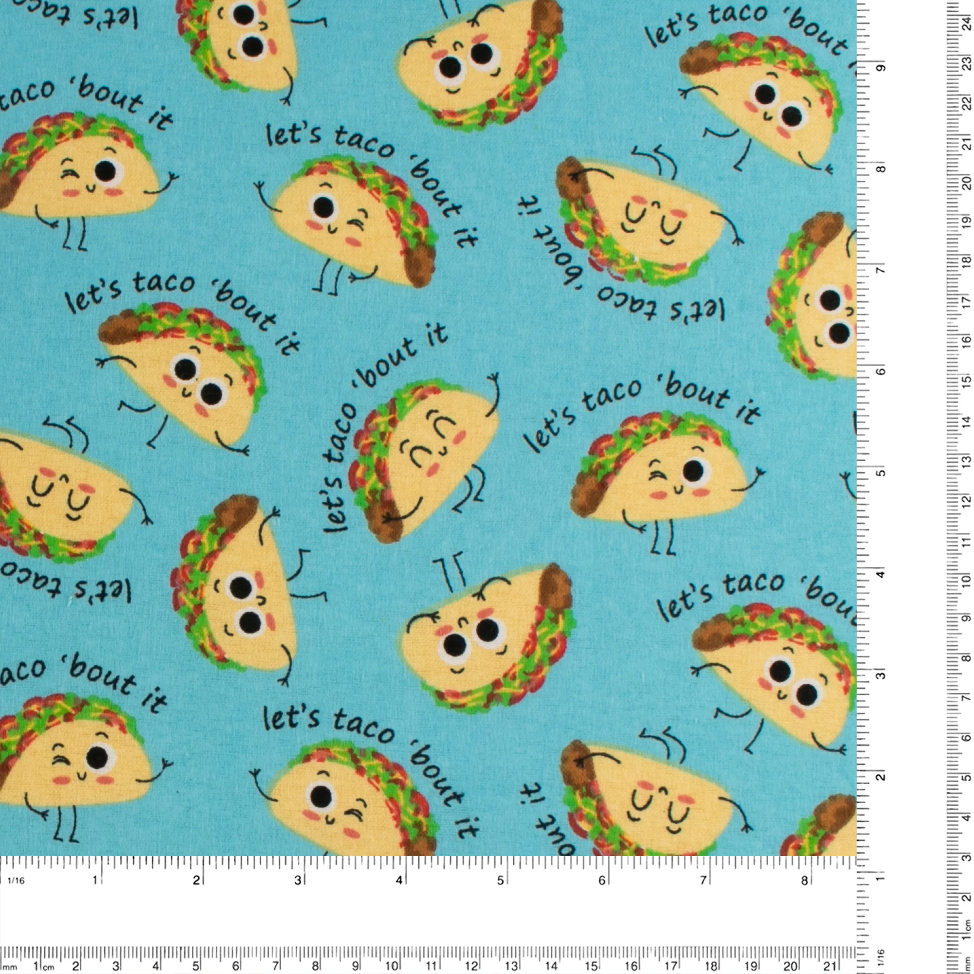 Printed Flannelette - CHARLIE - 151 - Turquoise - Image 3