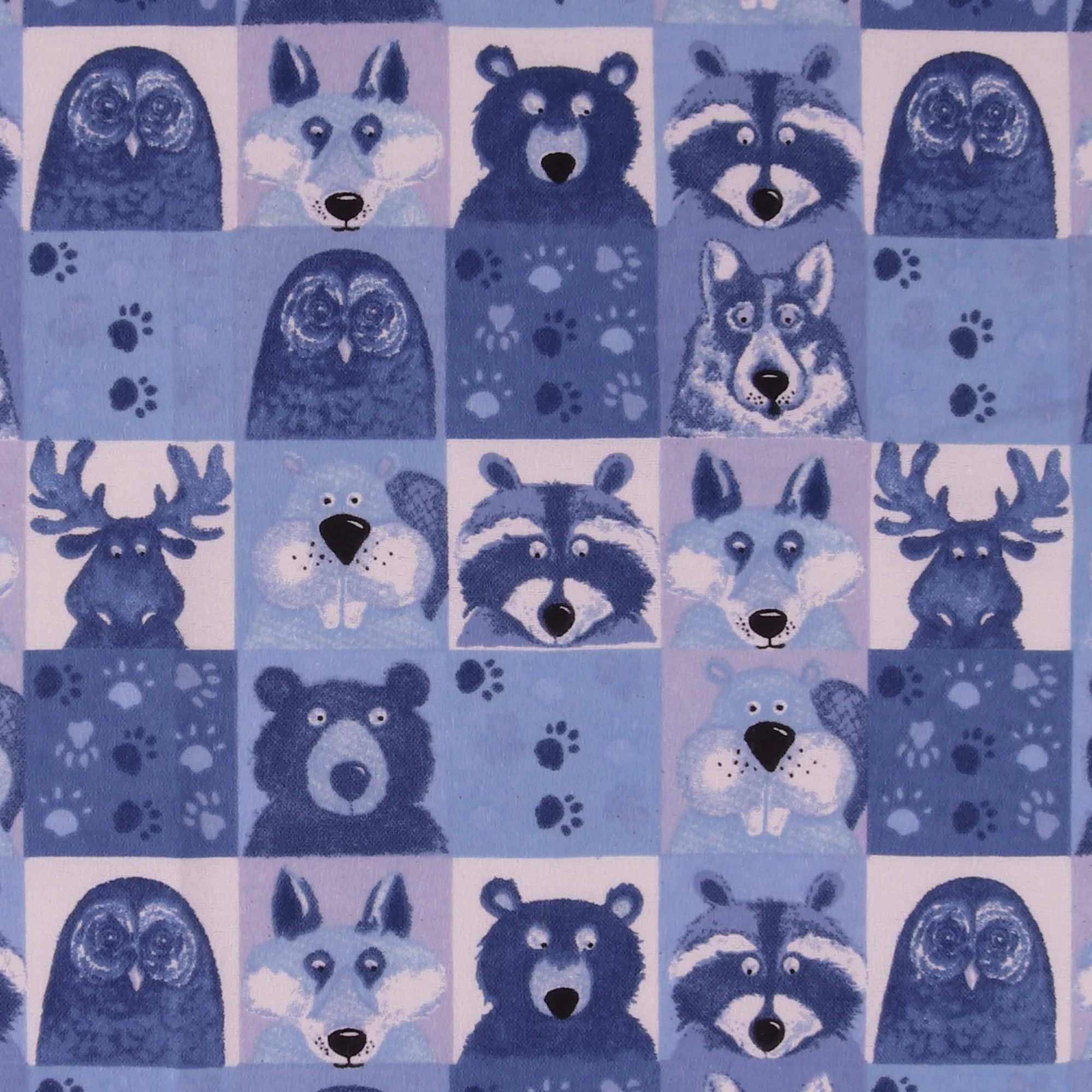 Printed Flannelette - CHARLIE - 154 - Blue