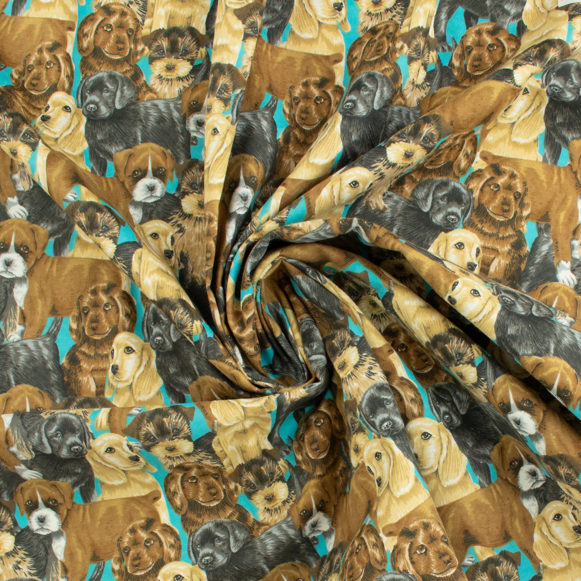Printed Flannelette - CHARLIE - 183 - Teal - Image 2