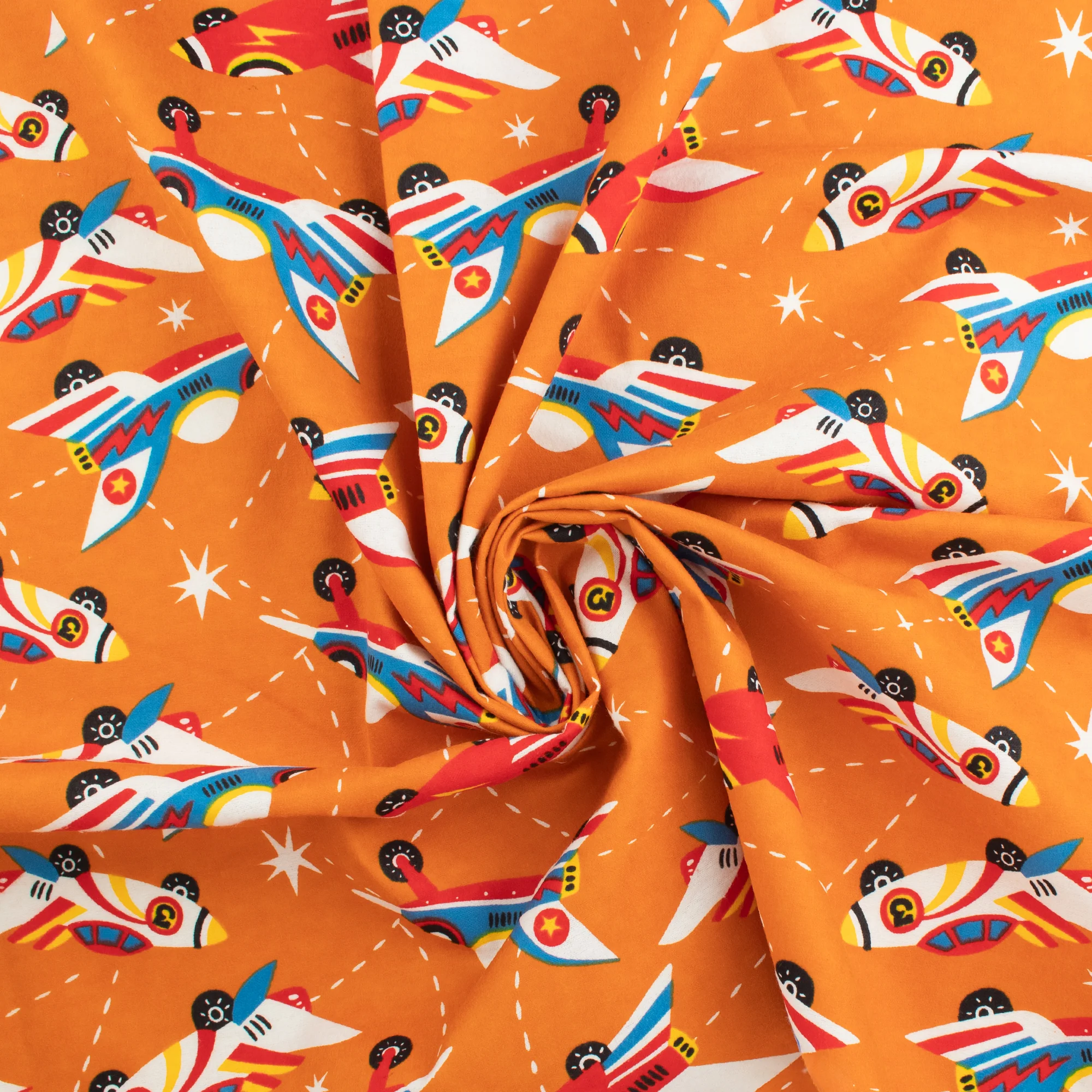 Printed Flannelette - CHARLIE - 187 - Orange - Image 2