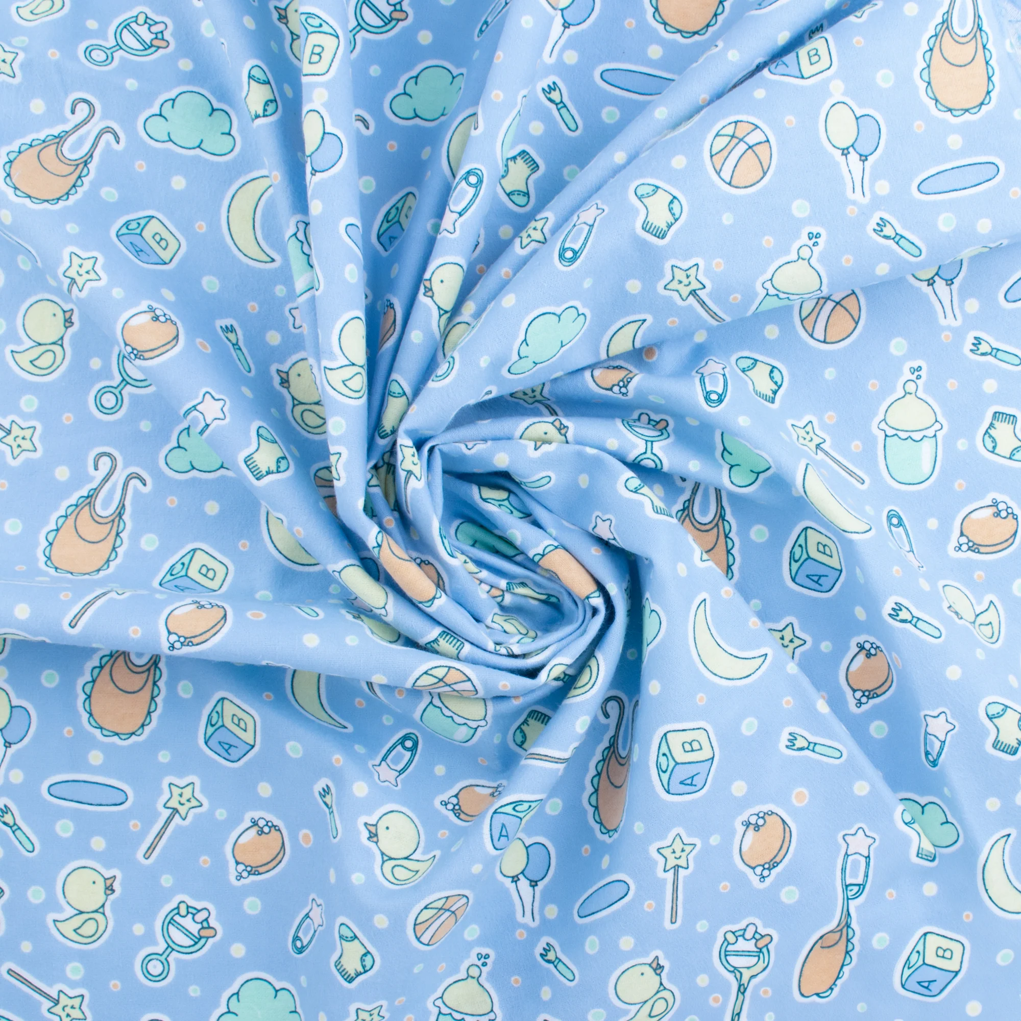 Printed Flannelette - CHARLIE - 208 - Blue - Image 2