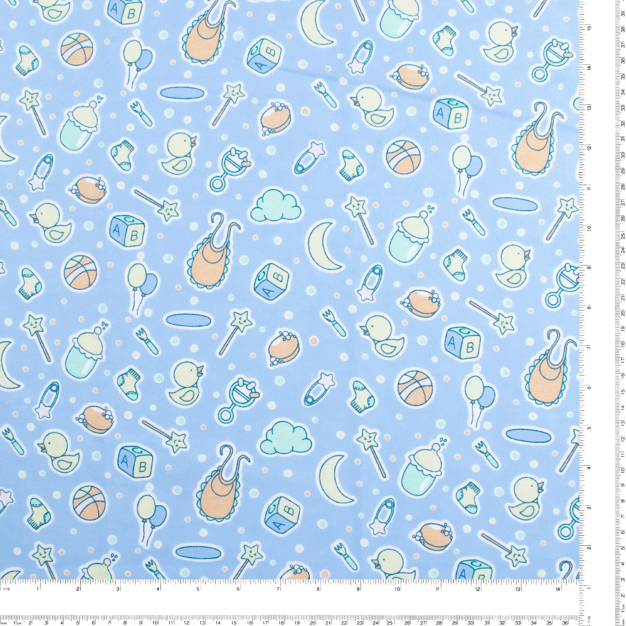 Printed Flannelette - CHARLIE - 208 - Blue - Image 3