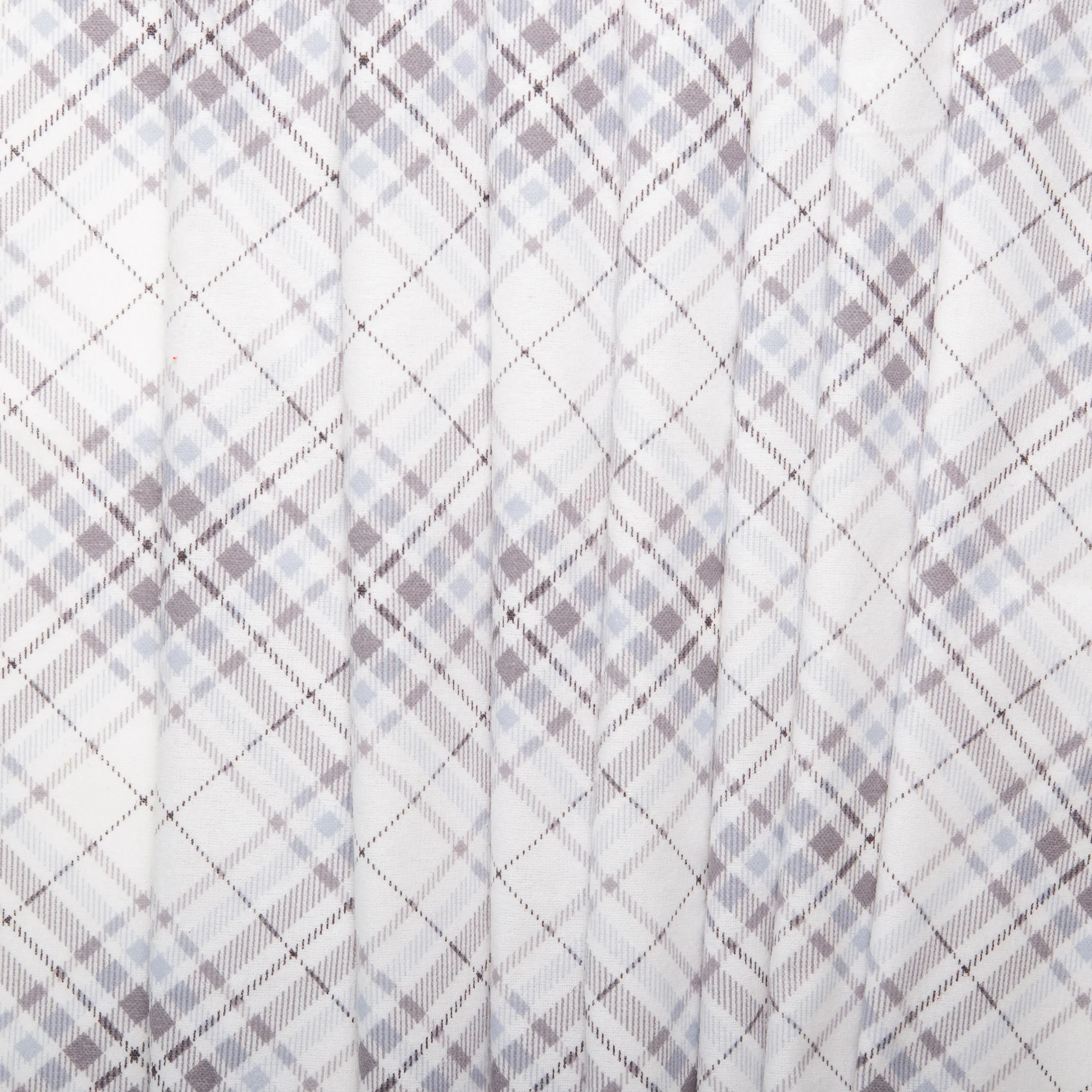 Printed Flannelette - CHARLIE - Diagonal plaid - Taupe - Image 3