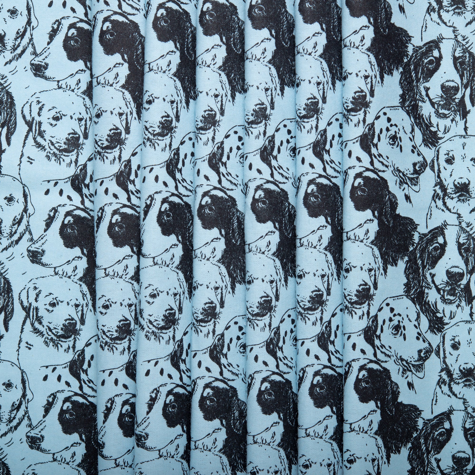Printed Flannelette - CHARLIE - Dogs face - Blue - Image 4