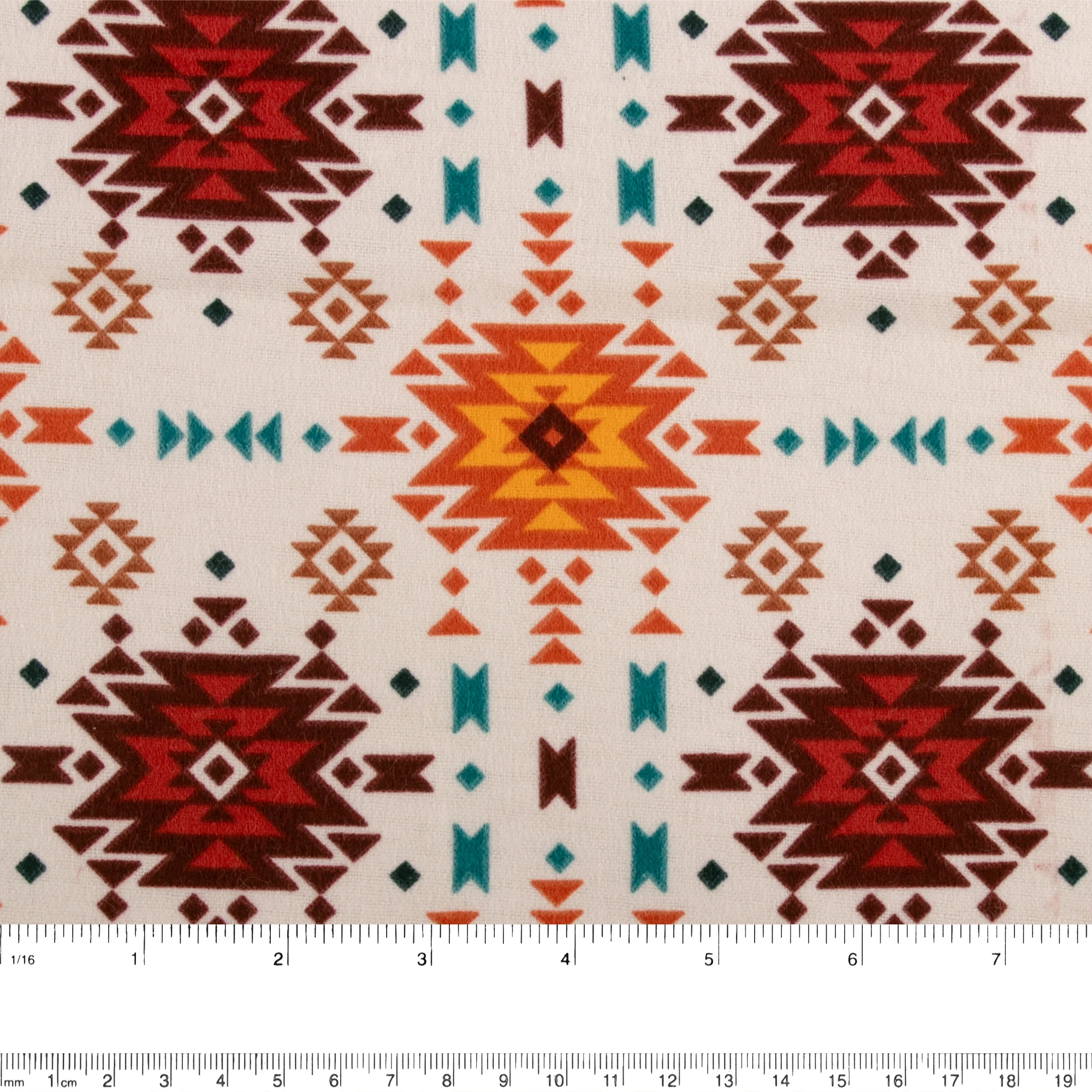 Printed Flannelette - CHARLIE - Navajo box - White - Image 2
