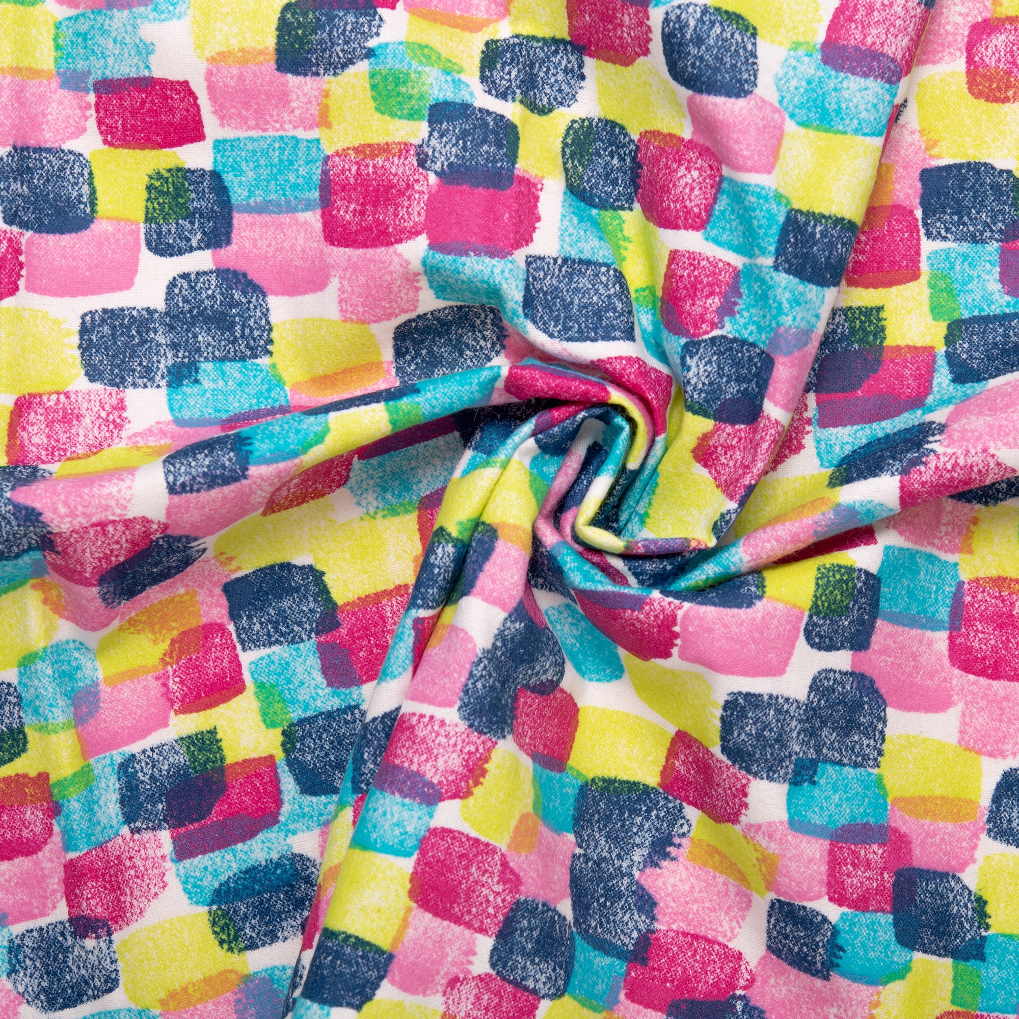 Printed Flannelette - CHARLIE - Paint dabs - Dark blue - Image 2