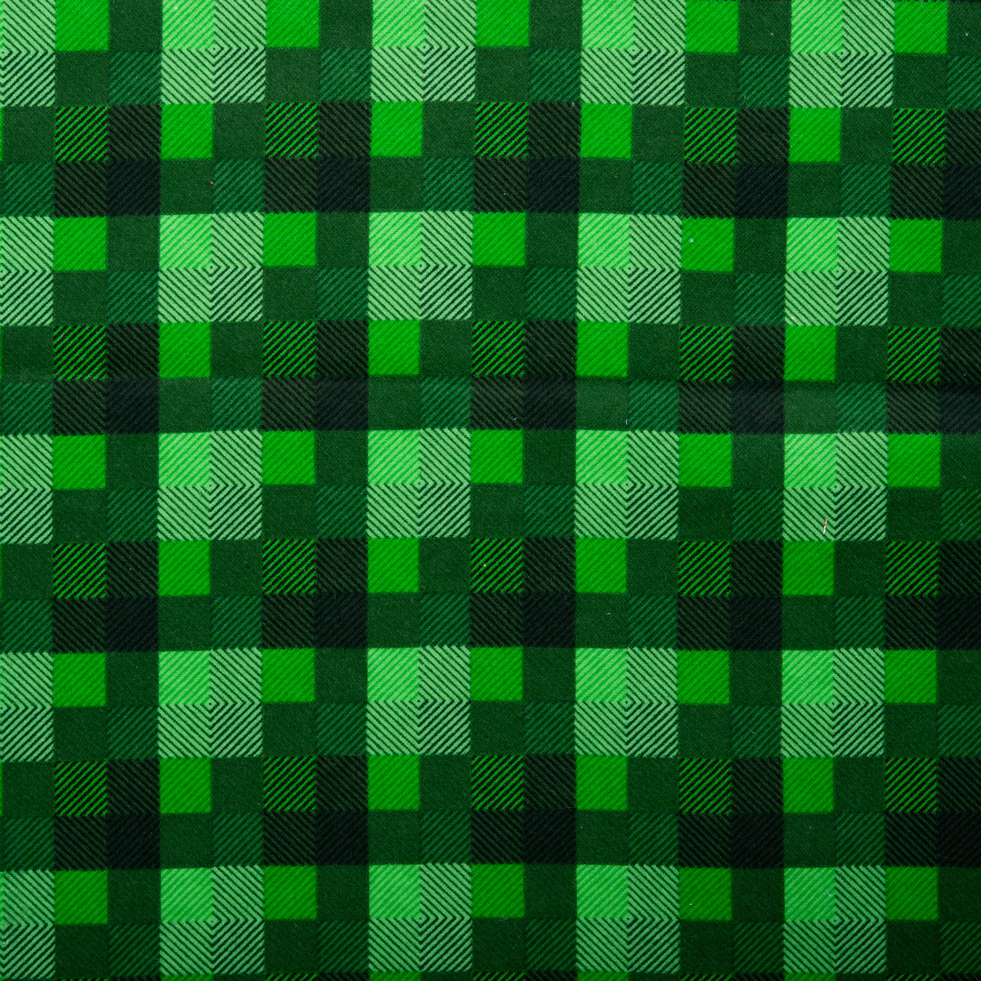 Printed Flannelette - CHARLIE - Plaid check - Green