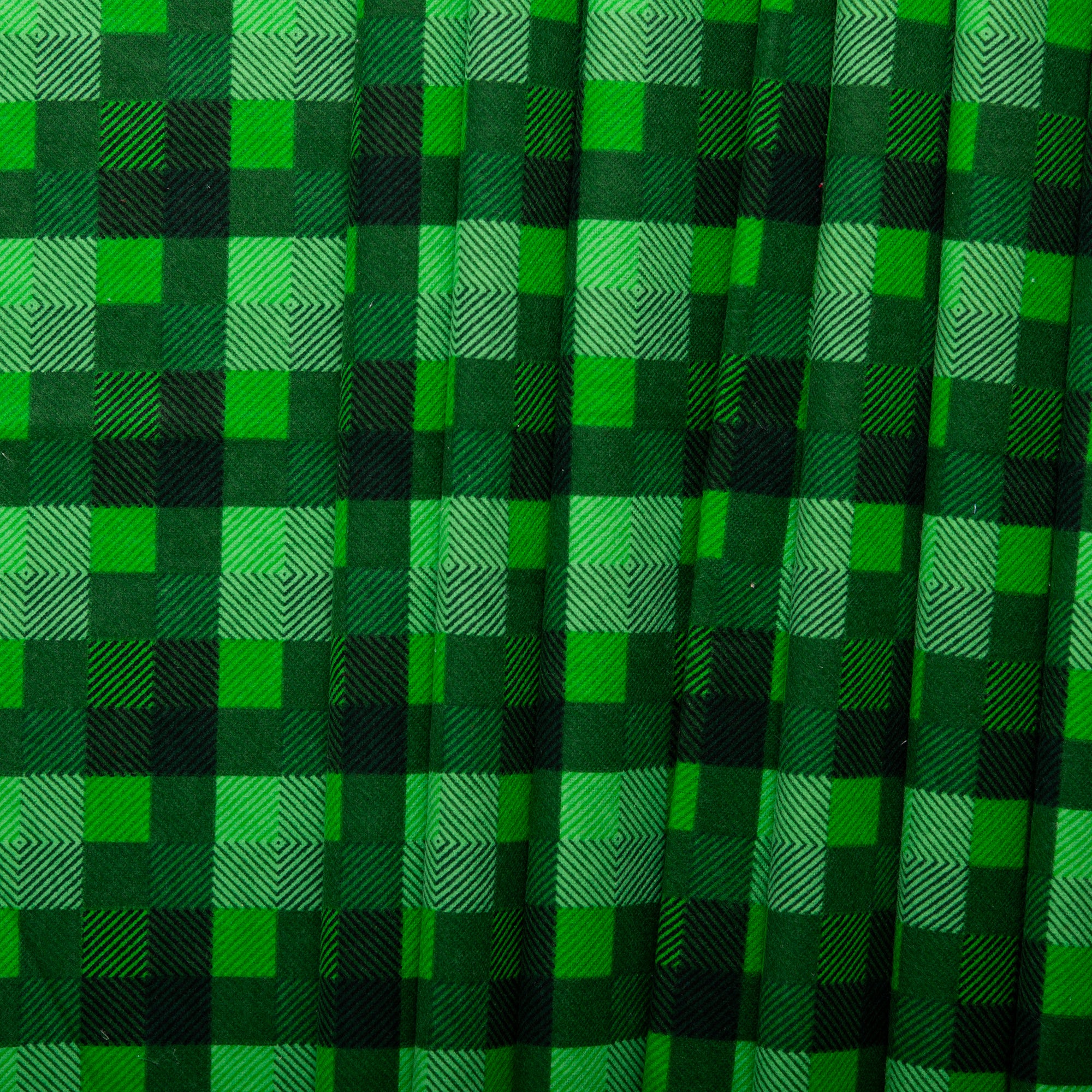 Printed Flannelette - CHARLIE - Plaid check - Green - Image 4