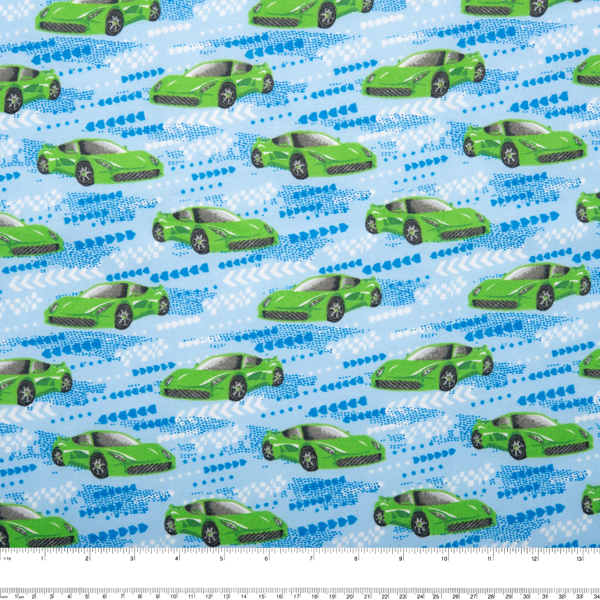 Printed Flannelette - CHARLIE - Racing cars - Blue - Image 3