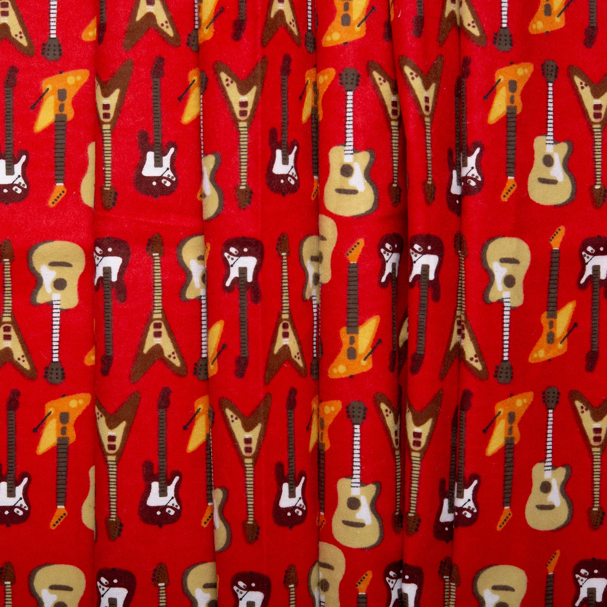 Printed Flannelette - CHARLIE - Rock stars - Red - Image 4