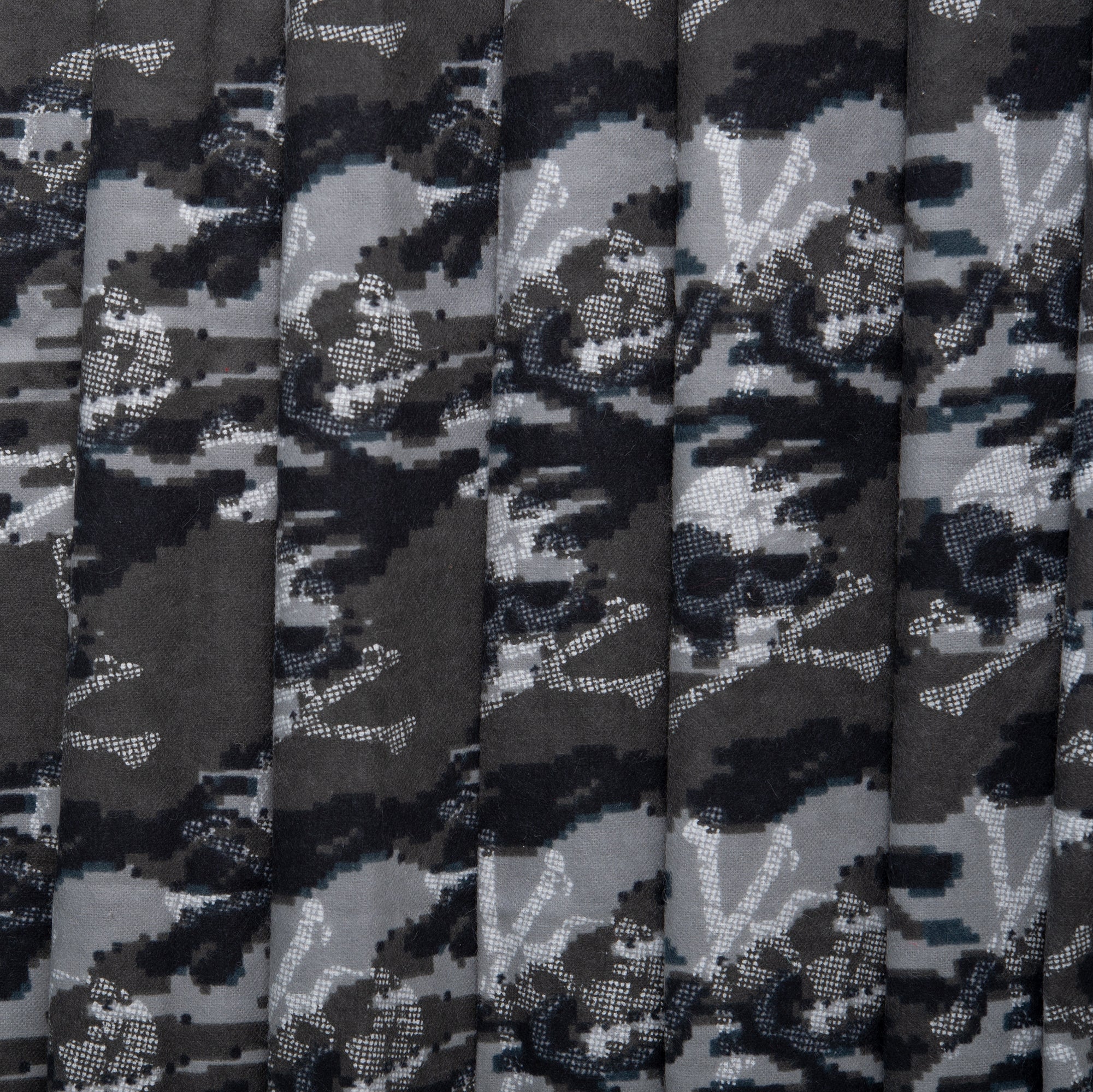 Printed Flannelette - CHARLIE - Skulls - Charcoal - Image 4