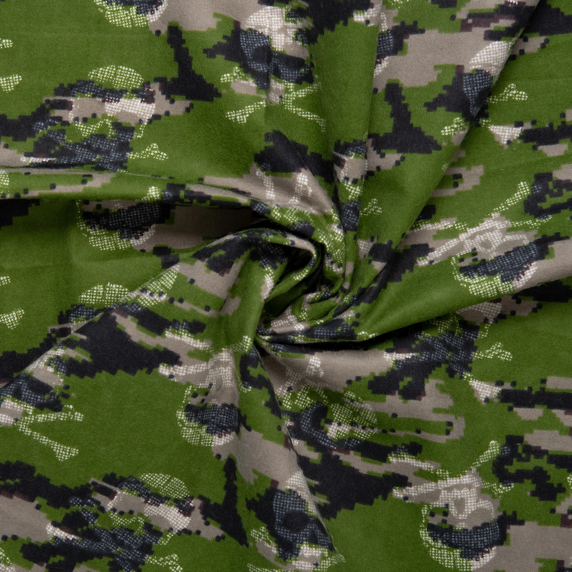 Printed Flannelette - CHARLIE - Skulls - Green - Image 2