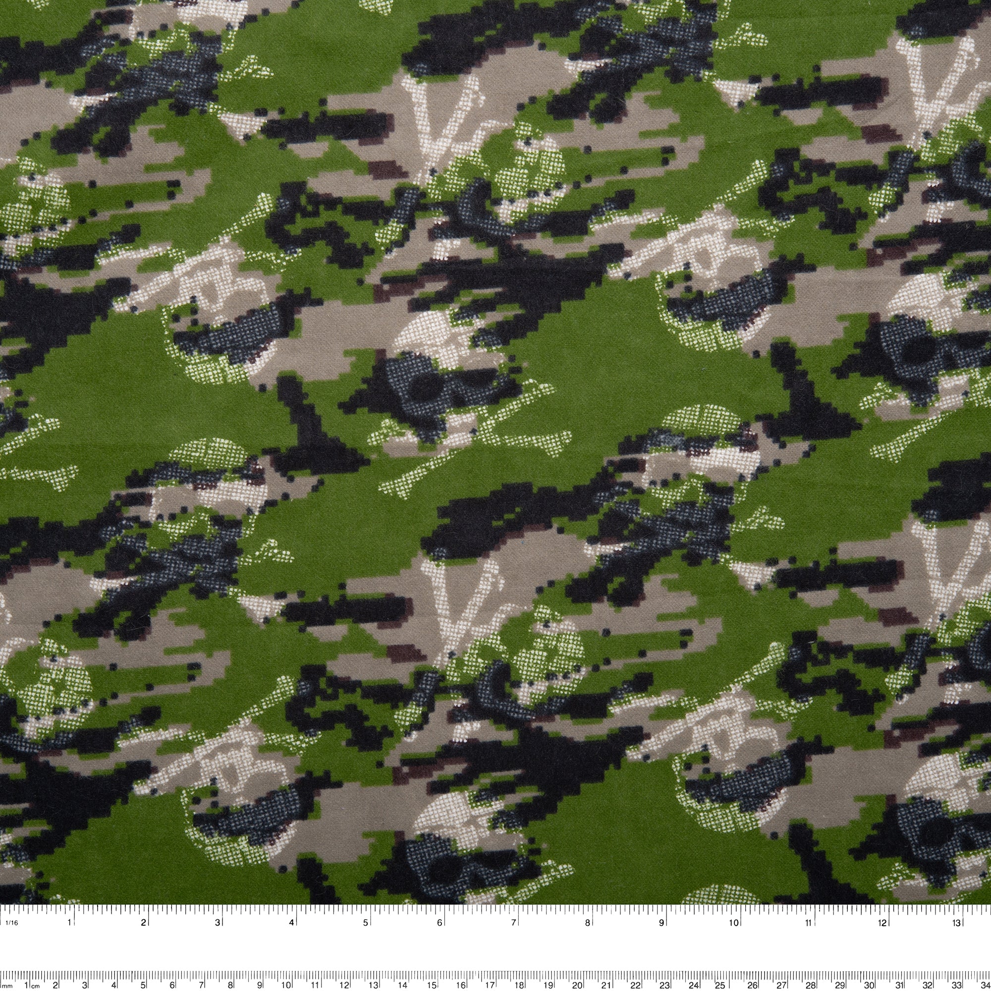 Printed Flannelette - CHARLIE - Skulls - Green - Image 3