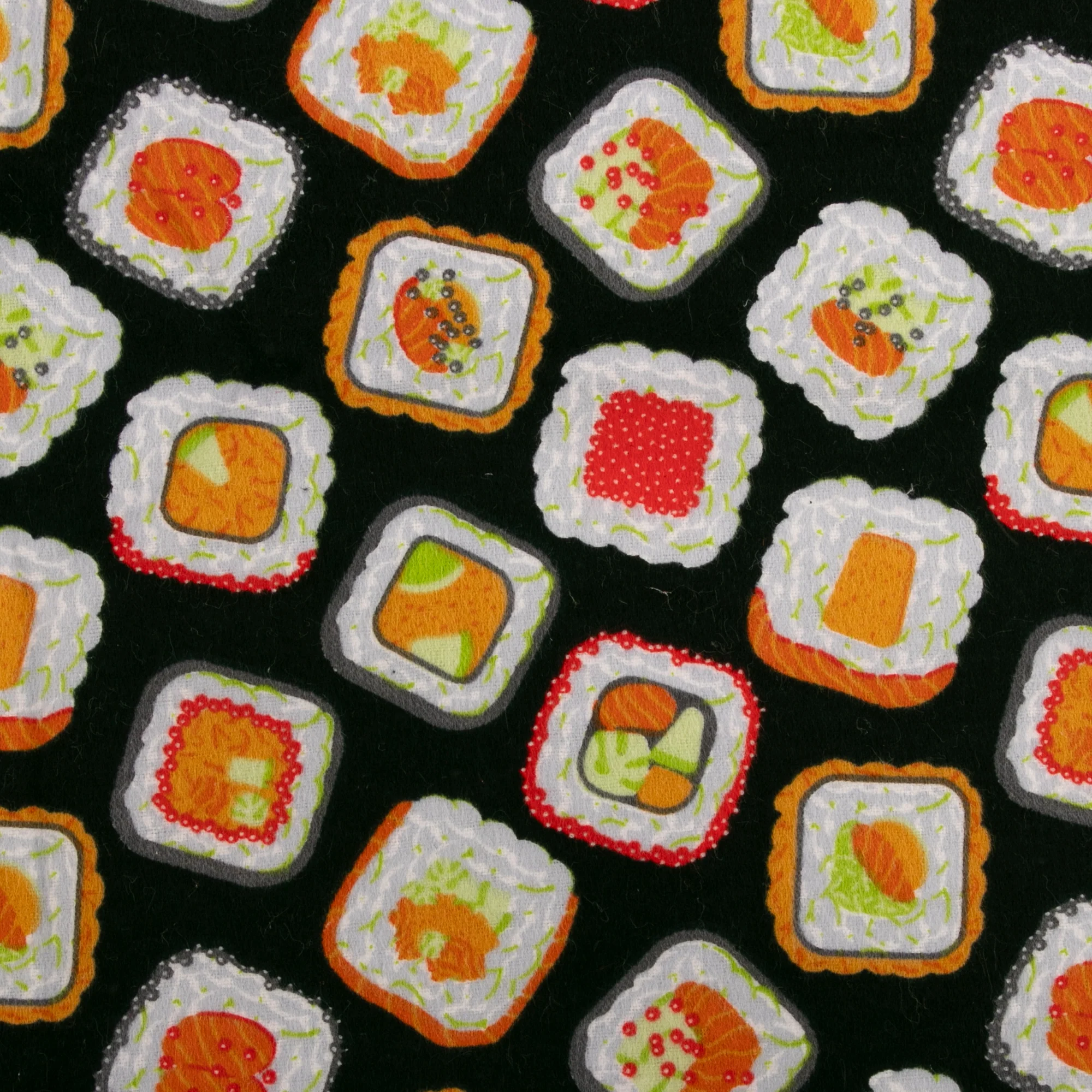 Printed Flannelette - CHARLIE - Sushi - Black