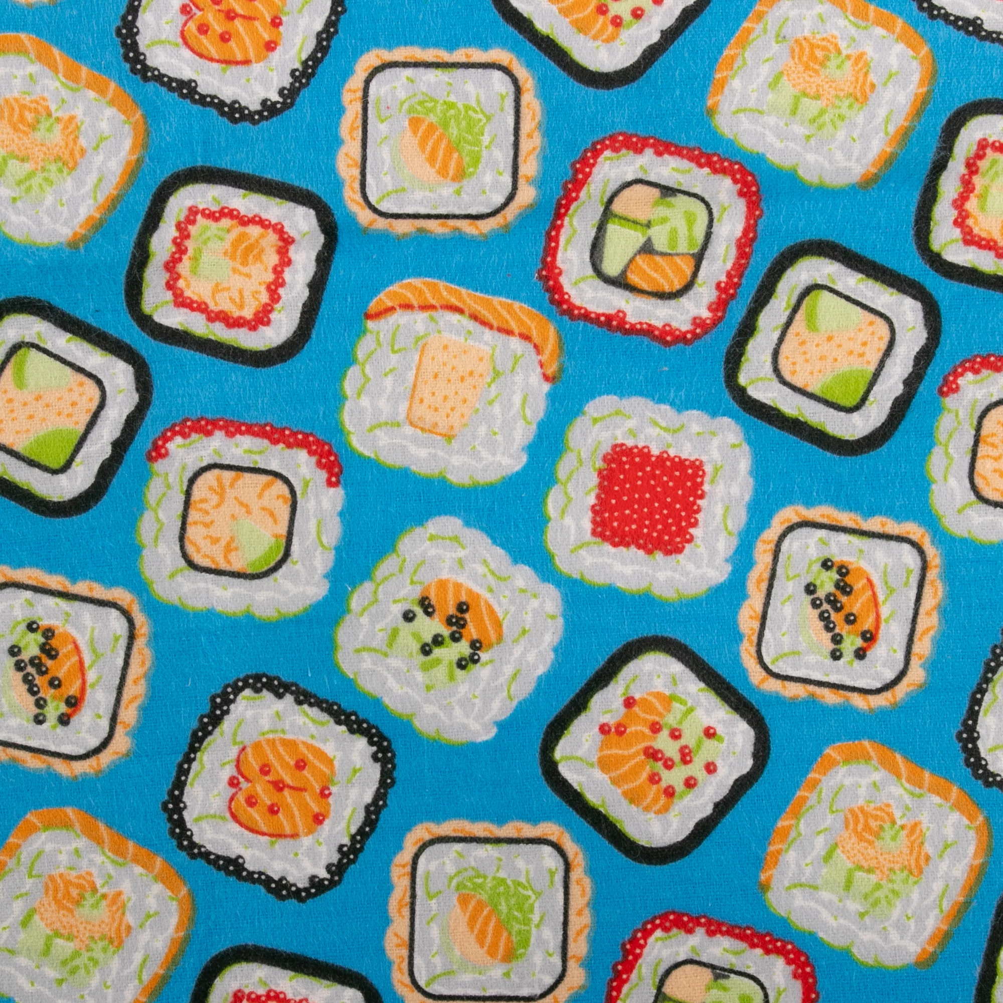 Printed Flannelette - CHARLIE - Sushi - Blue
