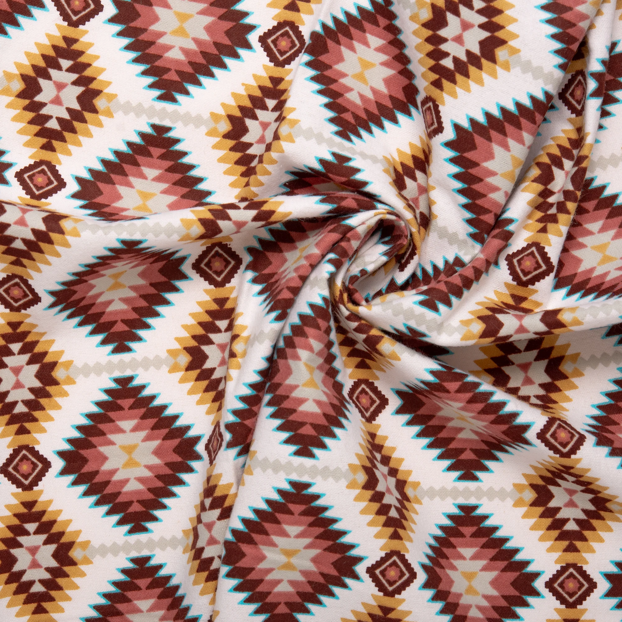 Printed Flannelette - CHARLIE - Wabasca - White - Image 2