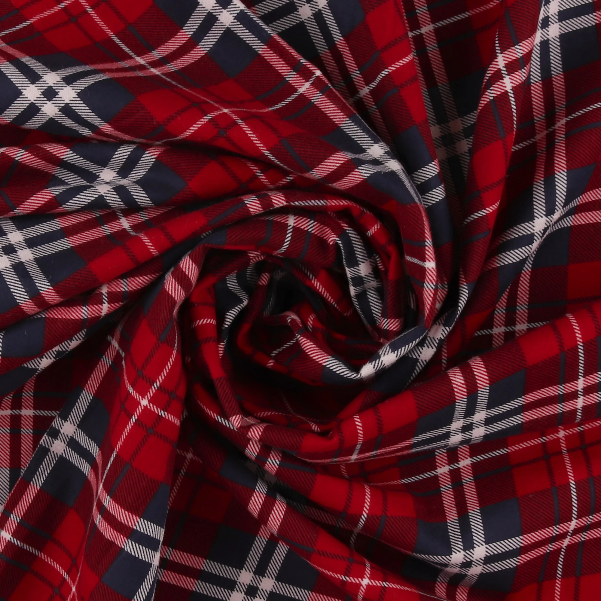 Printed Flannelette - CHELSEA - 003 - Red & Navy - Image 2