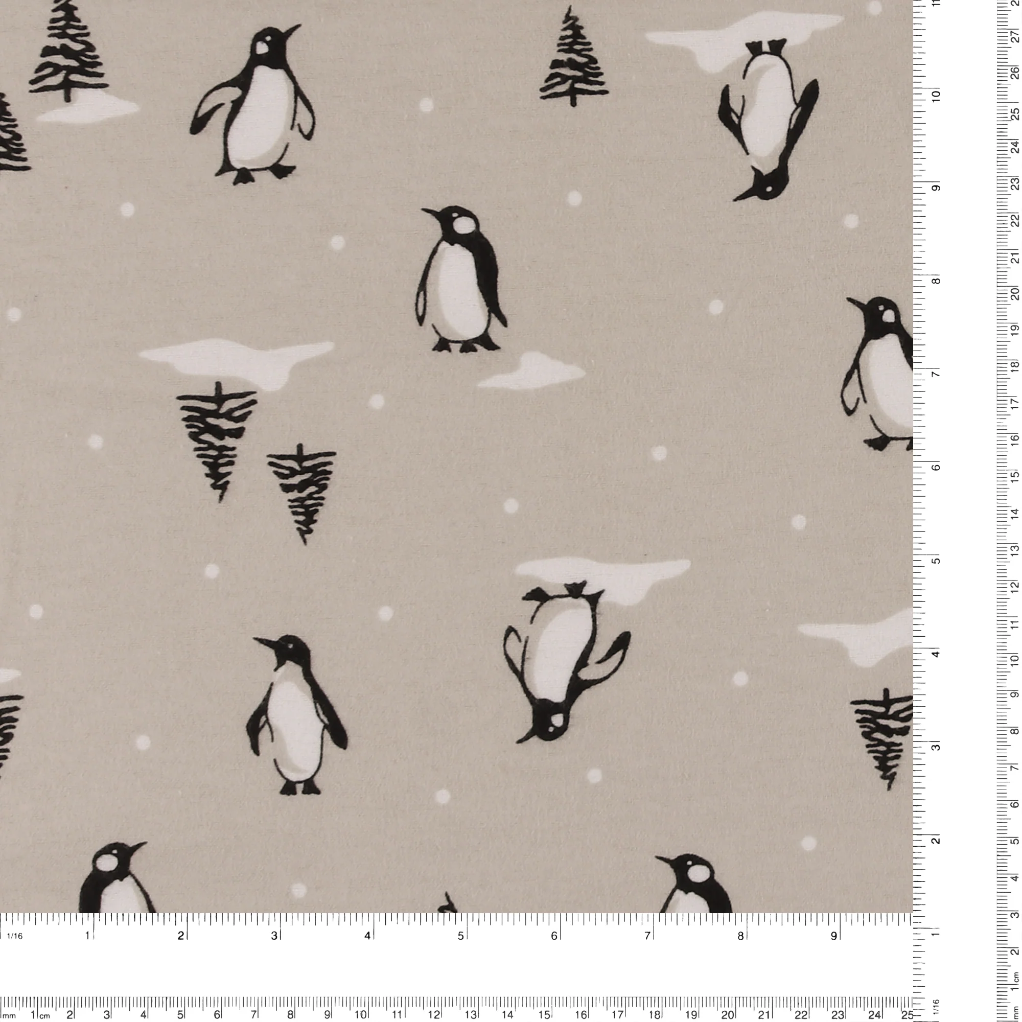 Printed Flannelette - CHELSEA - 008 - Light Grey - Image 3
