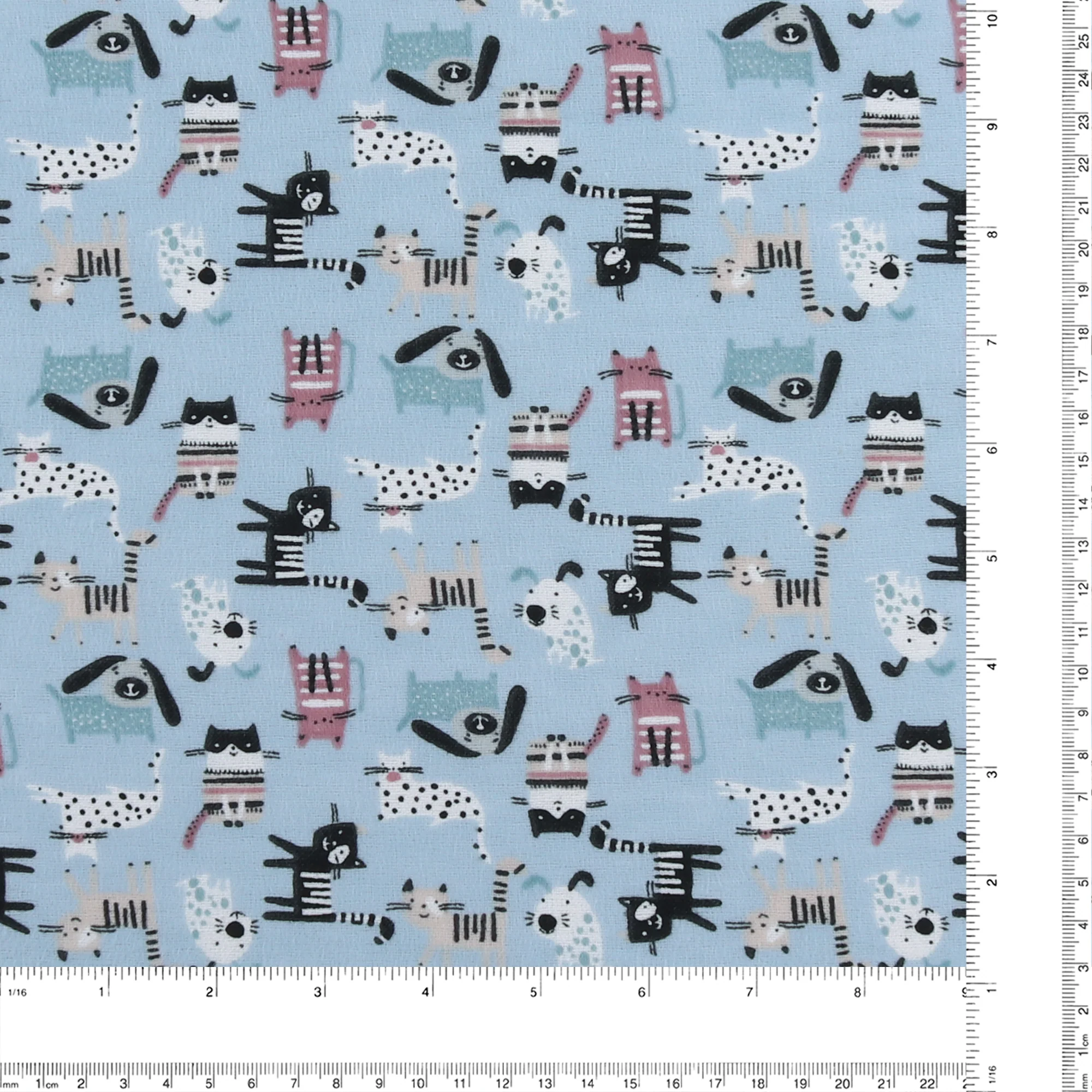 Printed Flannelette CHELSEA - 1506 - Light Blue - Image 3