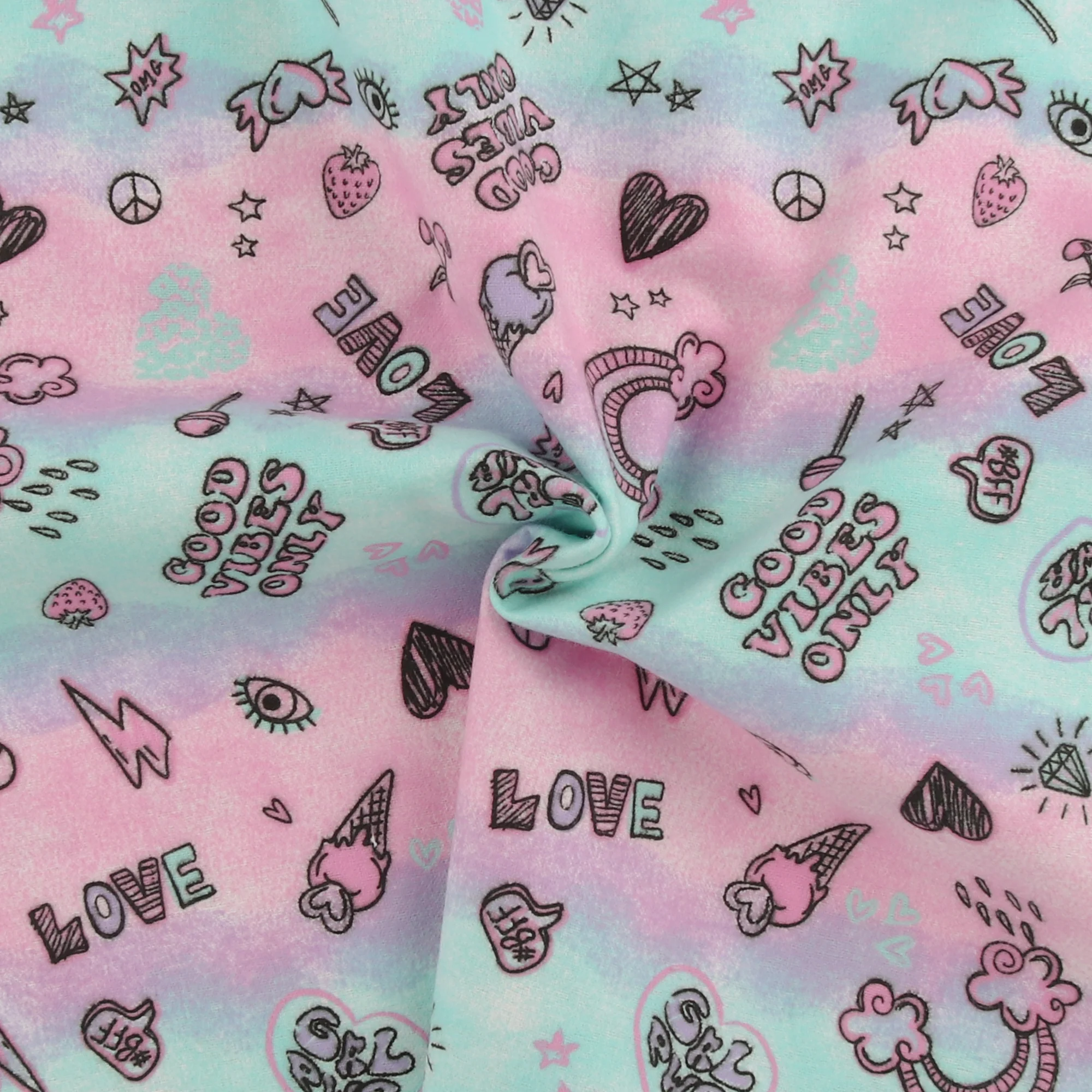Printed Flannelette CHELSEA - 1537 - Pink - Image 2