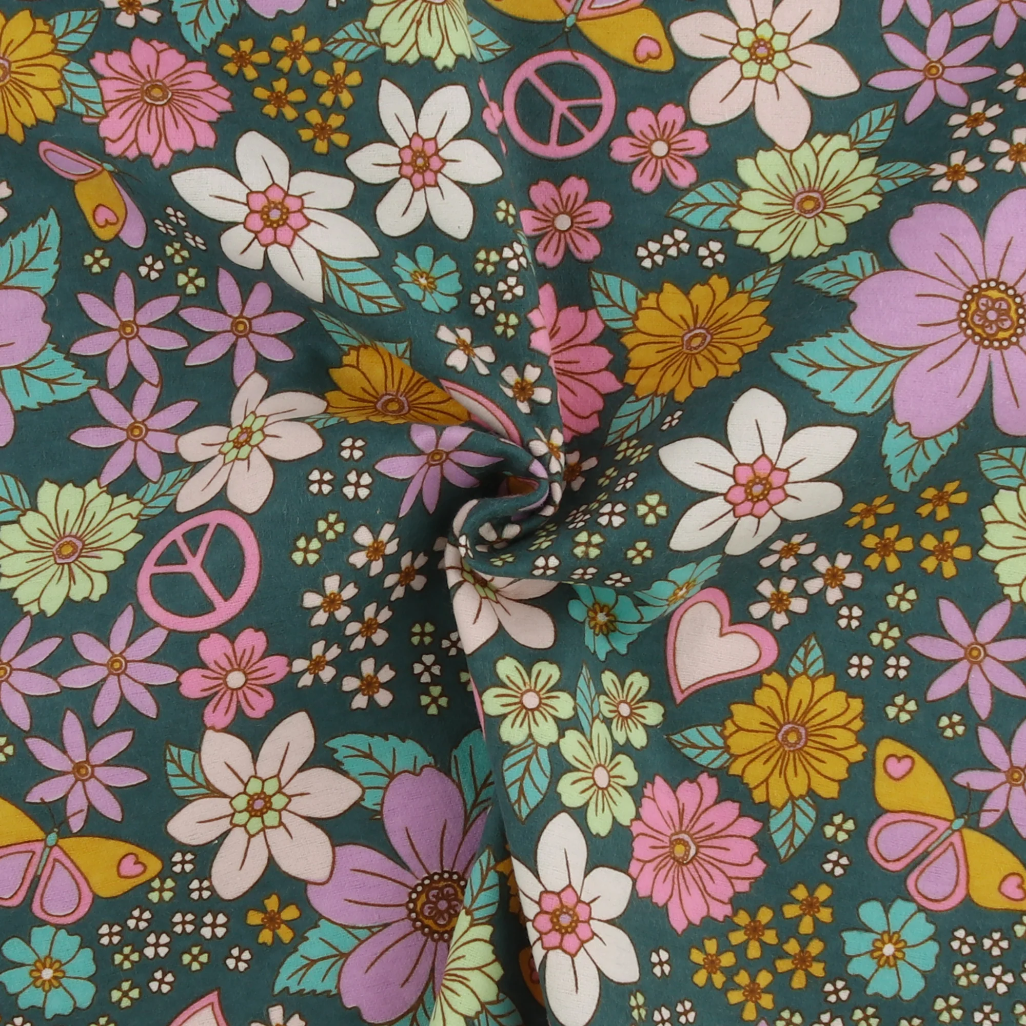 Printed Flannelette CHELSEA - 1618 - Teal - Image 2