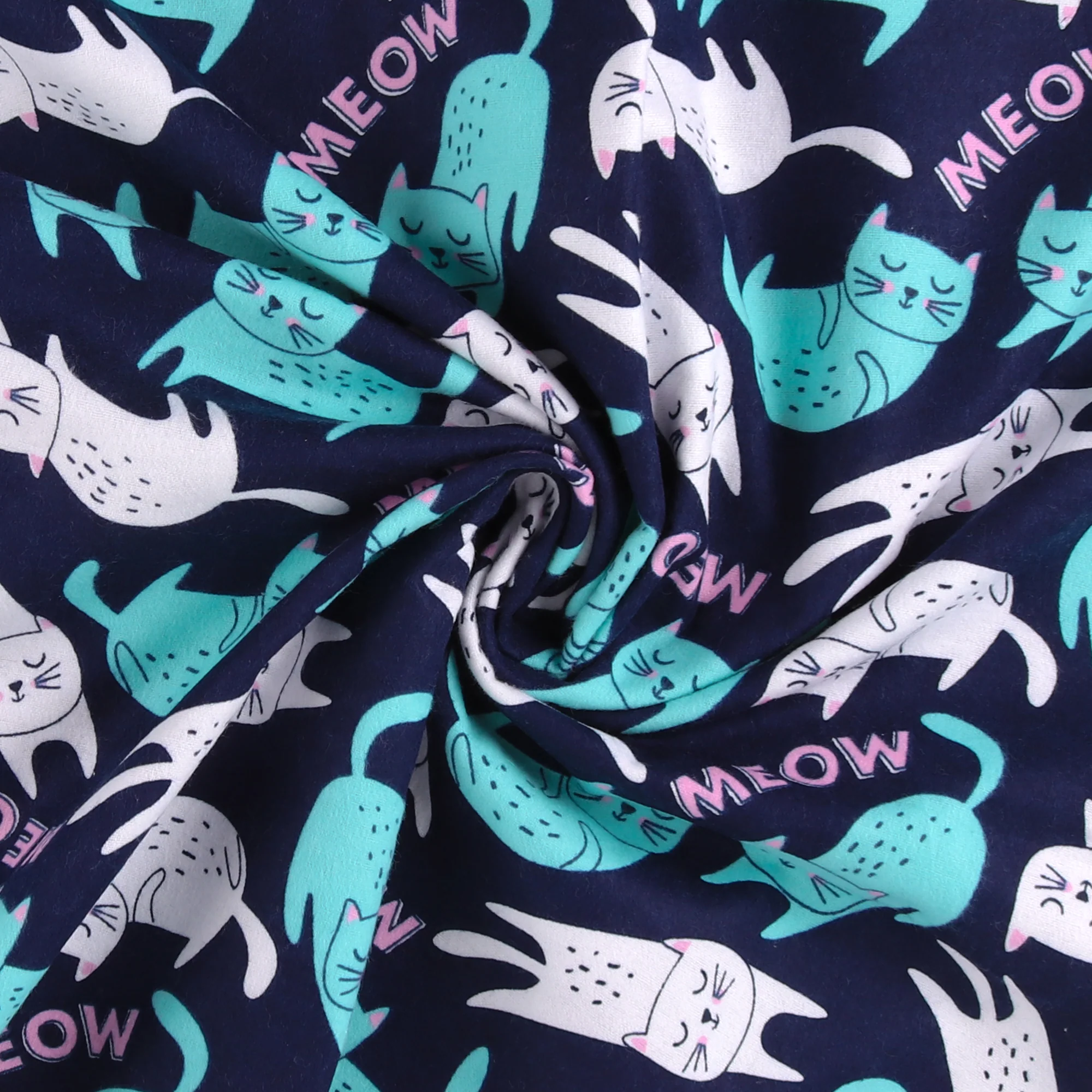 Printed Flannelette - CHELSEA - 1651 - Navy - Image 3