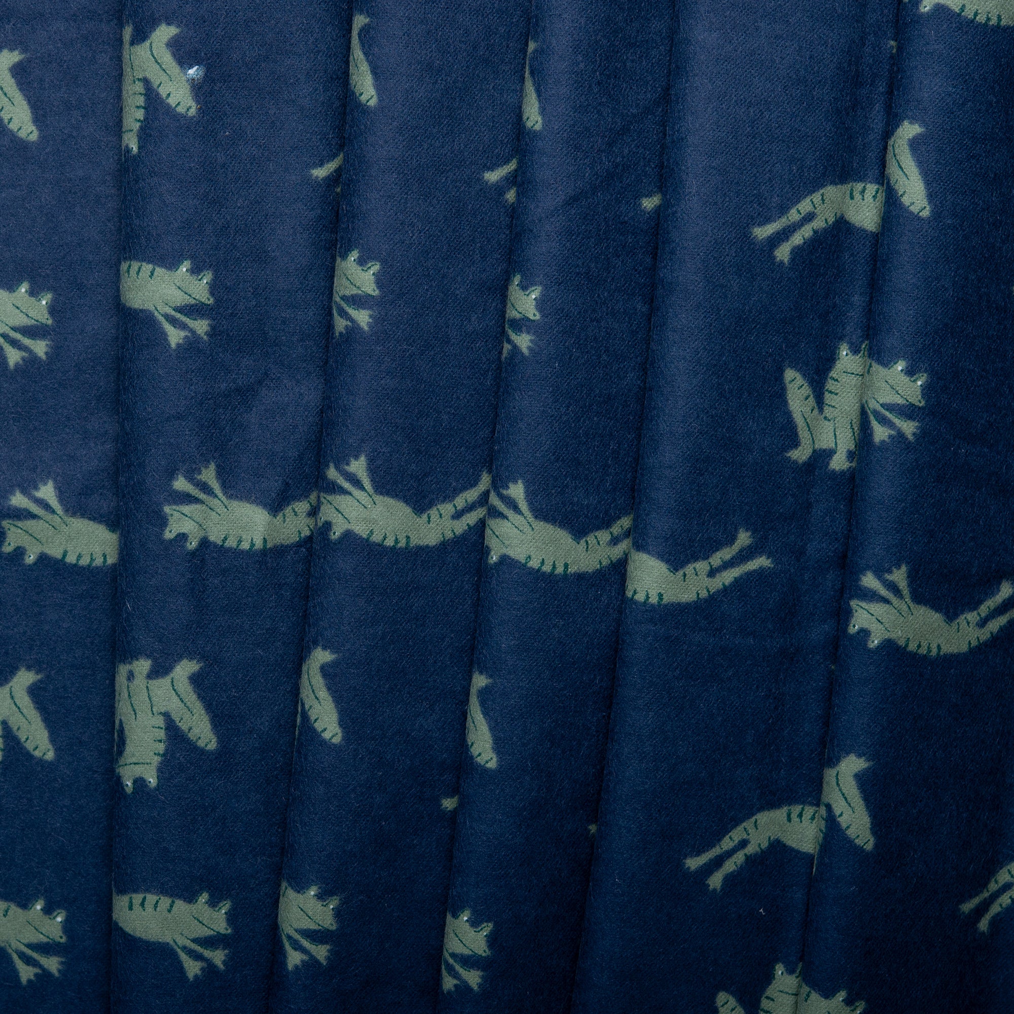 Printed Flannelette CHELSEA - Frogs - Navy - Image 4