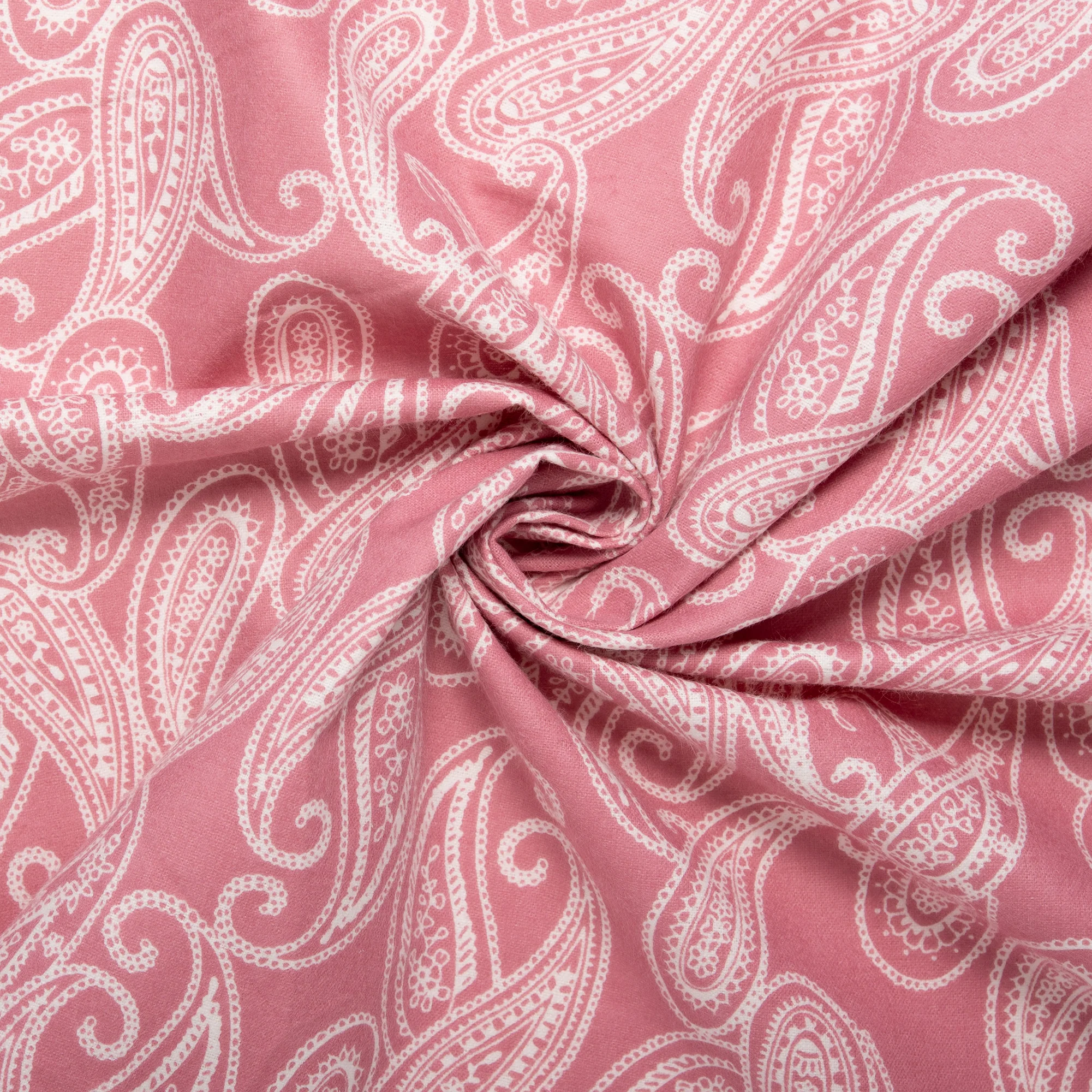 Printed Flannelette CHELSEA - Paisley - Pink - Image 2