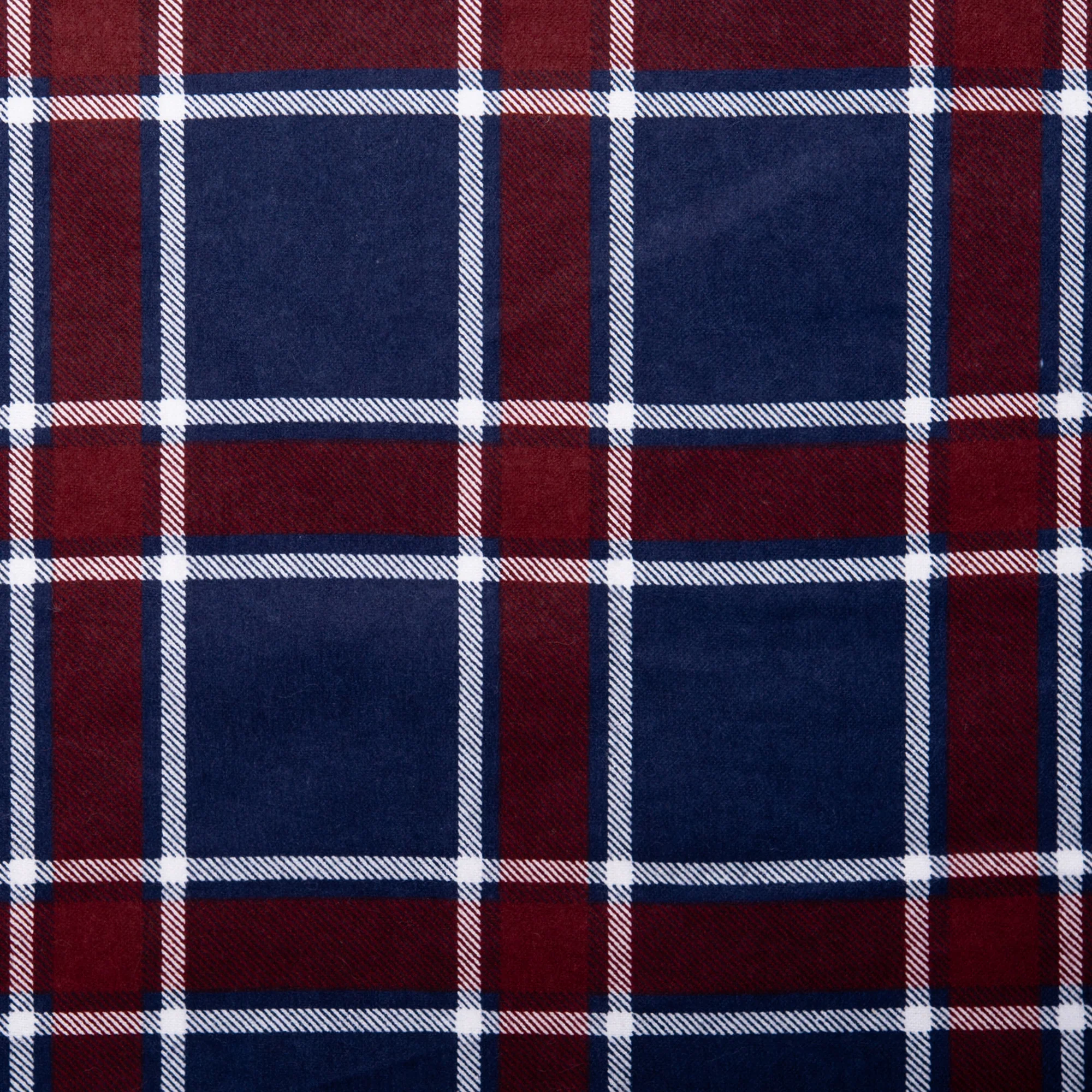 Printed Flannelette CHELSEA - Plaid - Navy and Red