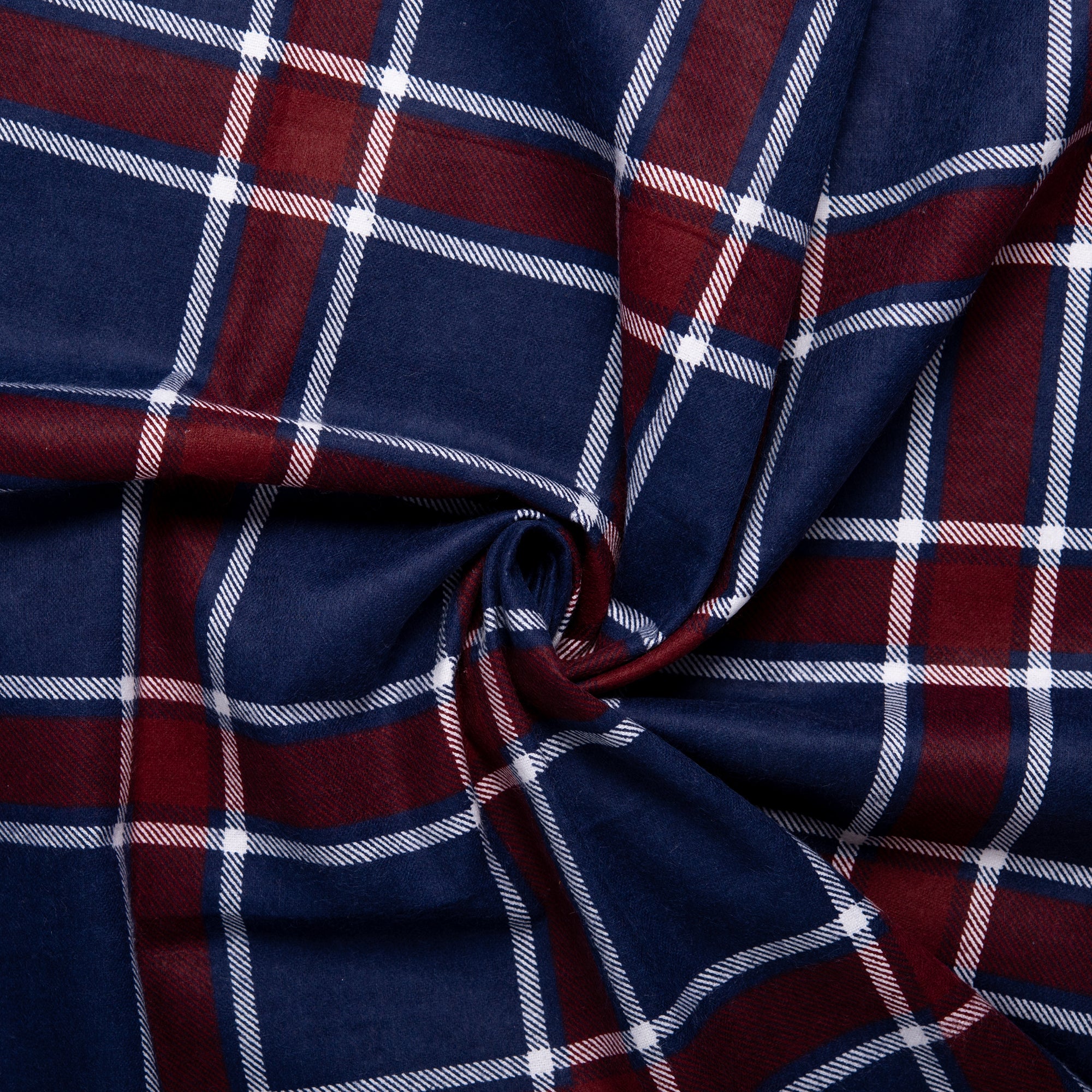 Printed Flannelette CHELSEA - Plaid - Navy and Red - Image 2