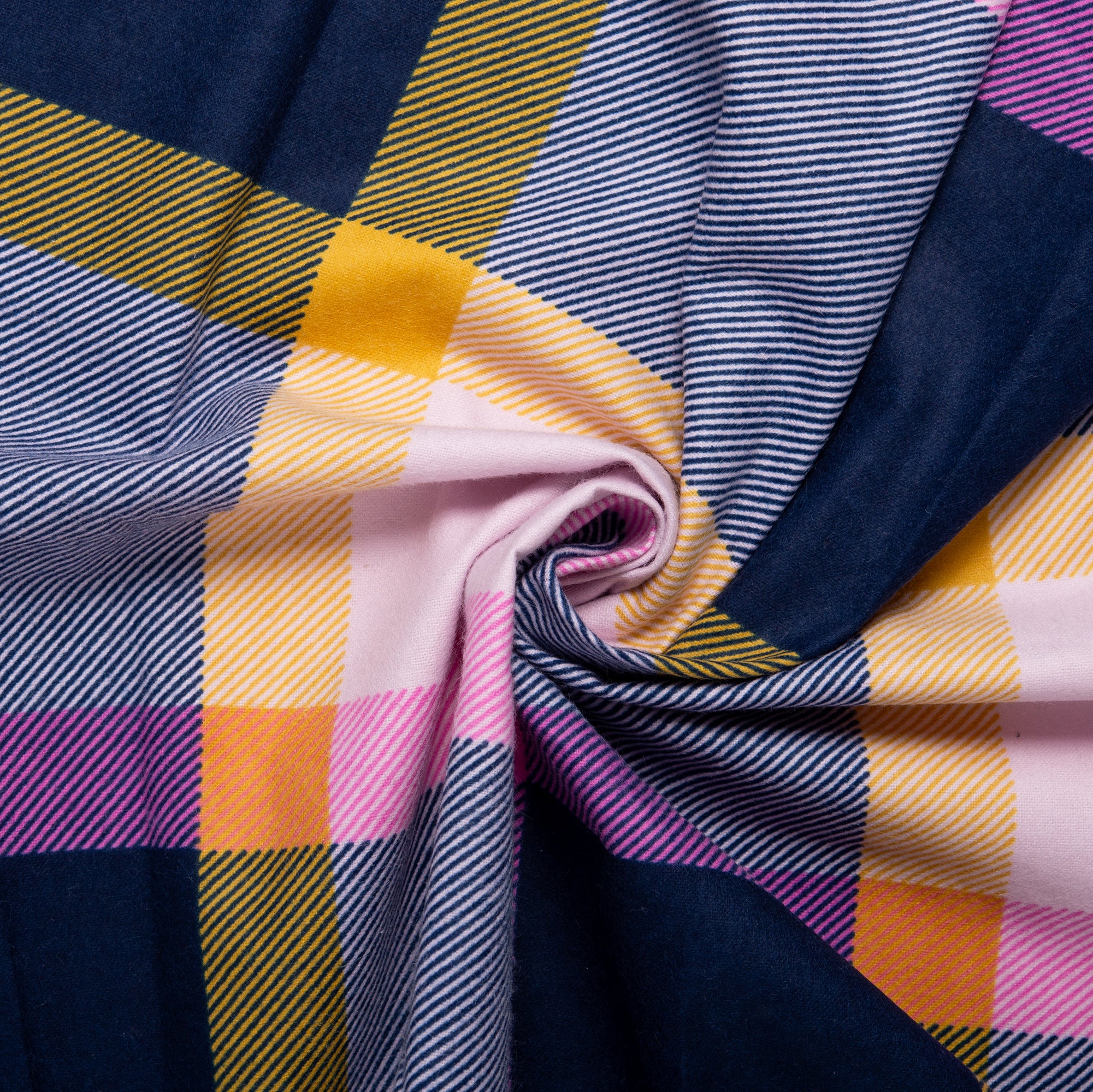 Printed Flannelette CHELSEA - Plaid - Pink and Blue - Image 2
