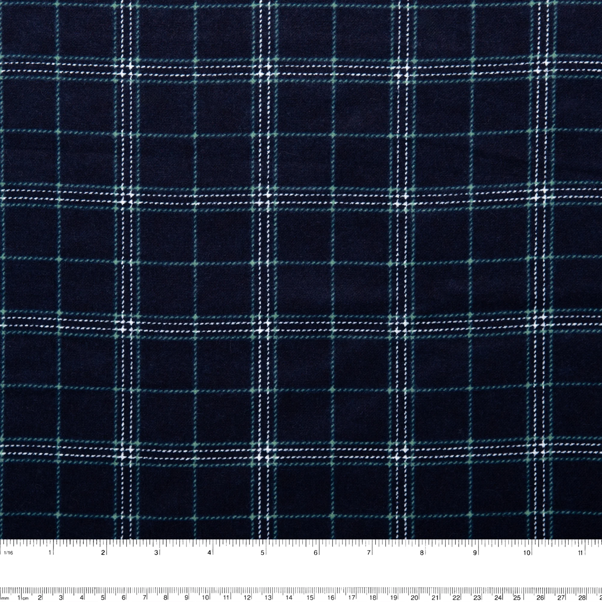 Printed Flannelette CHELSEA - Small Plaid - Navy - Image 3